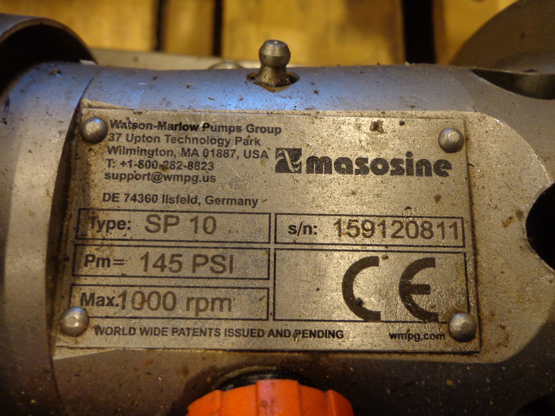 SEW MASOSINE SP10 SS PUMPS 145 PSI 1000 RPM - Image 2 of 3