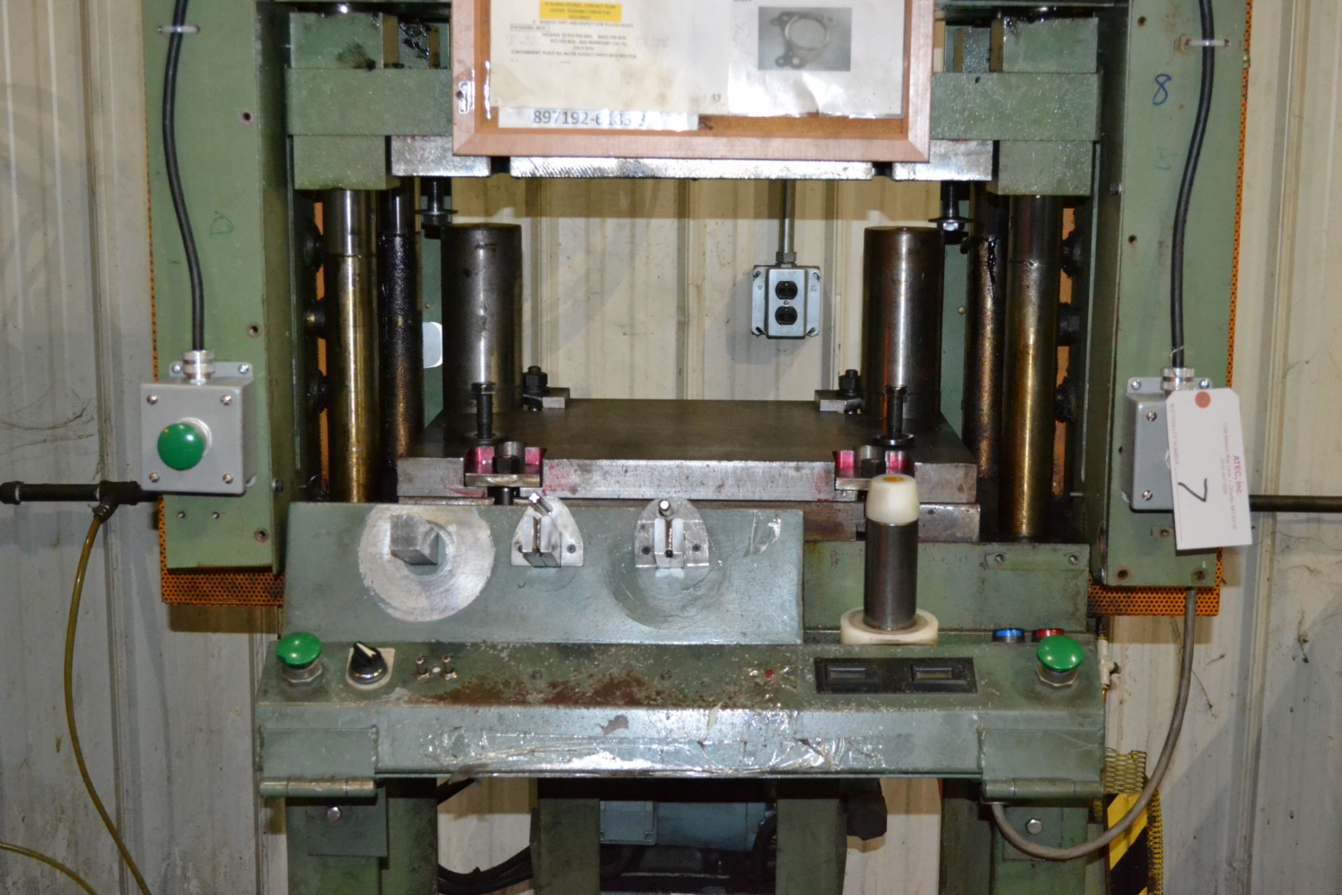 Custom Built 15-Ton Hydraulic Press, Approximately 19.5" x 9.5" L-R/F-B Between Posts; Hydraulic - Image 3 of 3