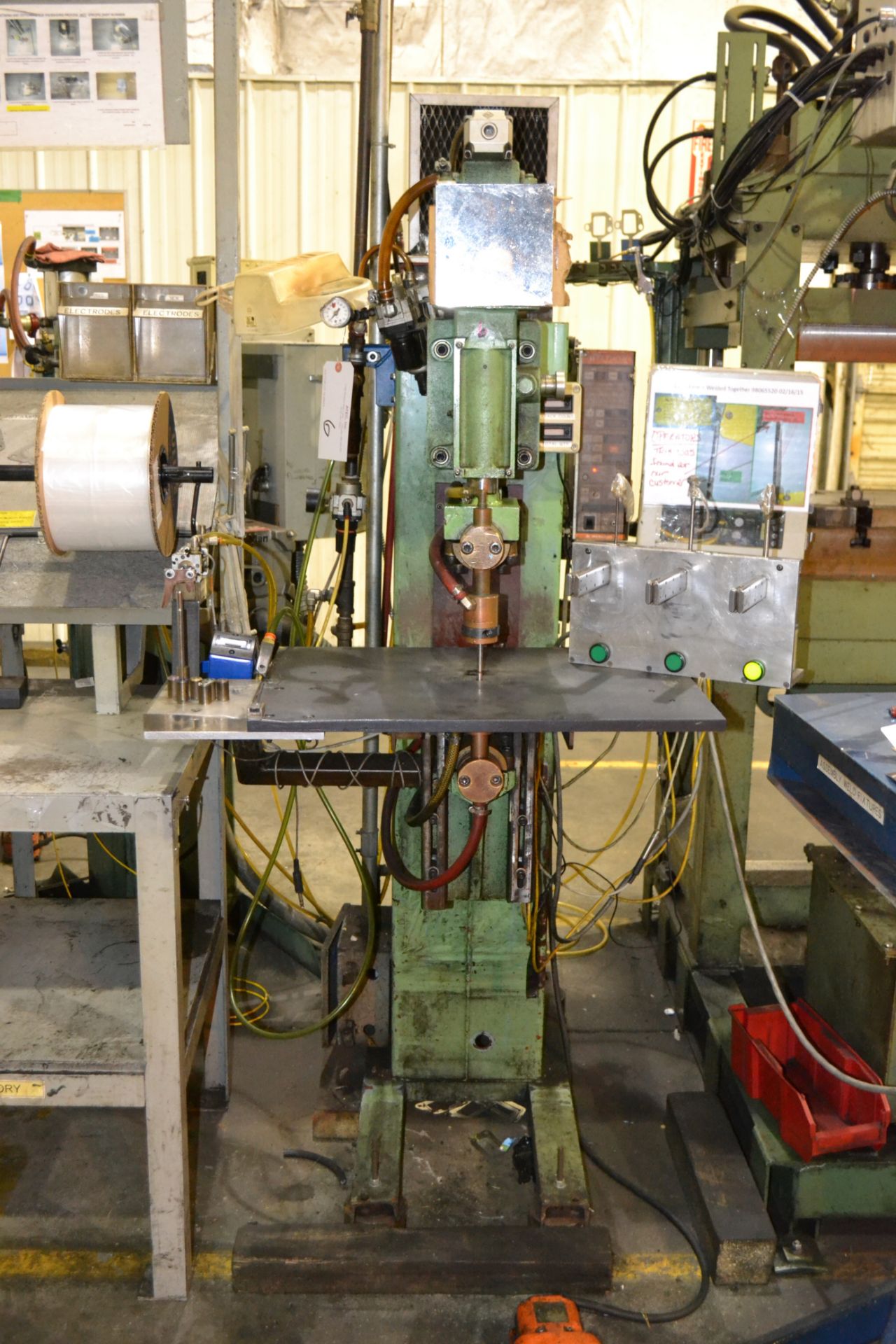 Press Type Spot Welder (Manufacturer Unknown) with Miyachi Weltouch CT-100A Controls, Bernard - Image 2 of 3
