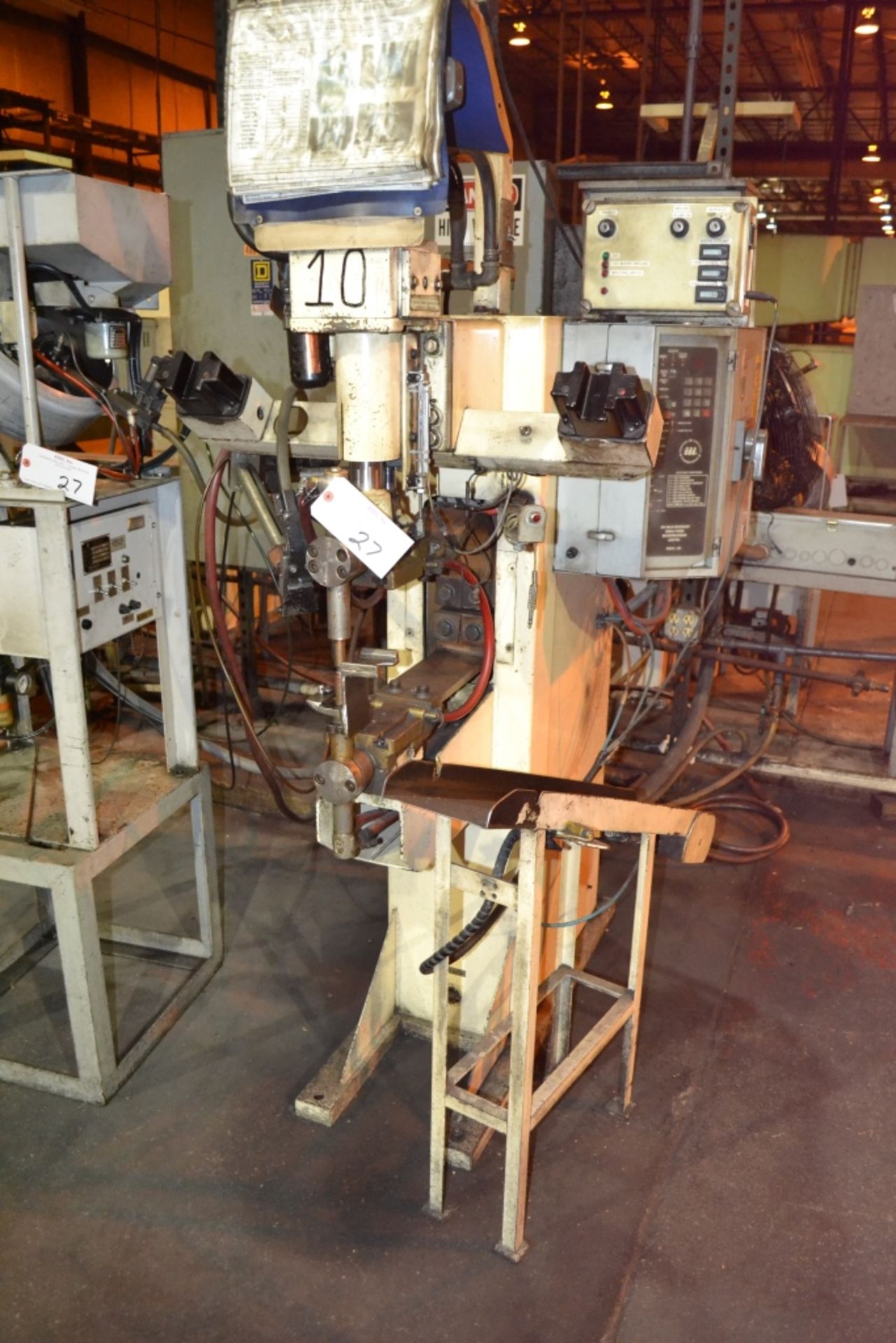 G.E. Schmidt Inc. Model Proline 1475-18IL 75-KVA Spot Welder, Air Operated Head; Nut Feed System;