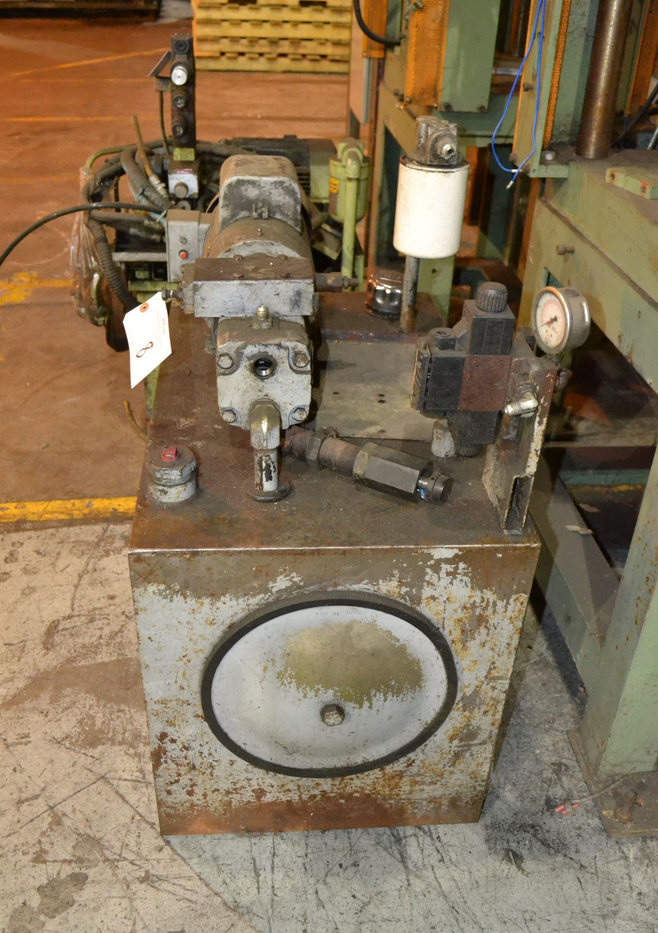 Custom Built 15-Ton Hydraulic Press, Approximately 19.5" x 9.5" L-R/F-B Between Posts; Hydraulic - Image 2 of 4