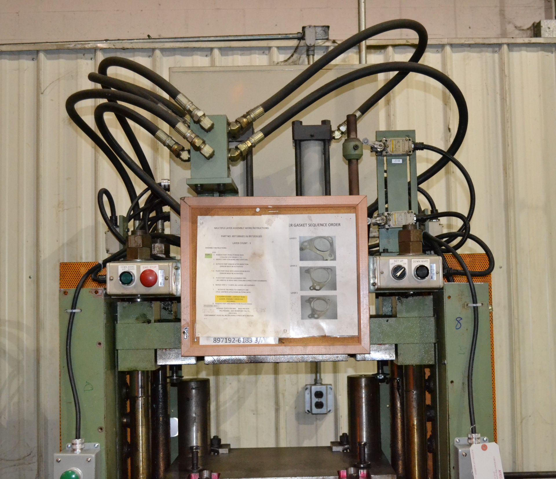 Custom Built 15-Ton Hydraulic Press, Approximately 19.5" x 9.5" L-R/F-B Between Posts; Hydraulic - Image 2 of 3