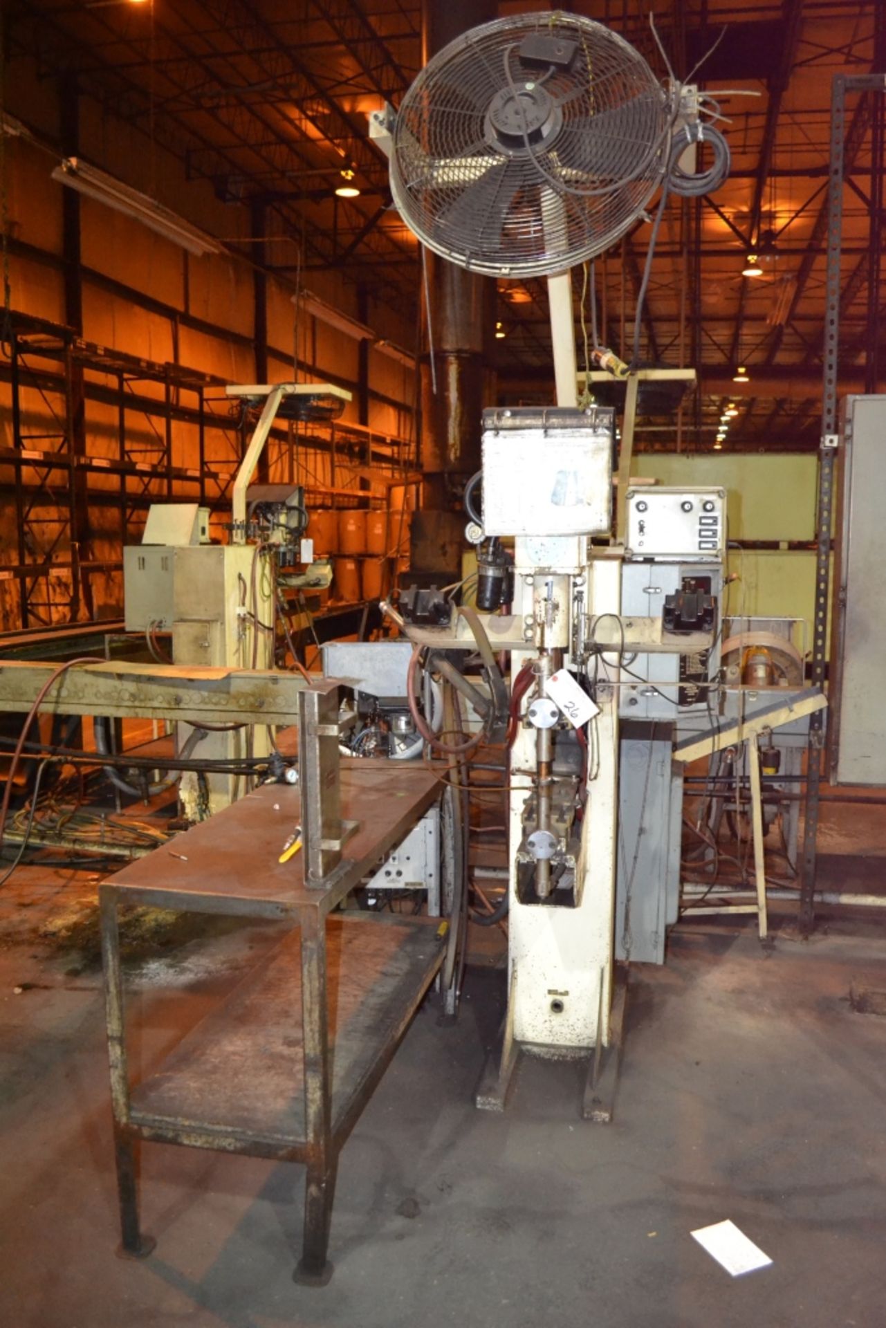 G.E. Schmidt Inc. Model Proline 1475-18IL 75-KVA Spot Welder, Air Operated Head; Nut Feed System;