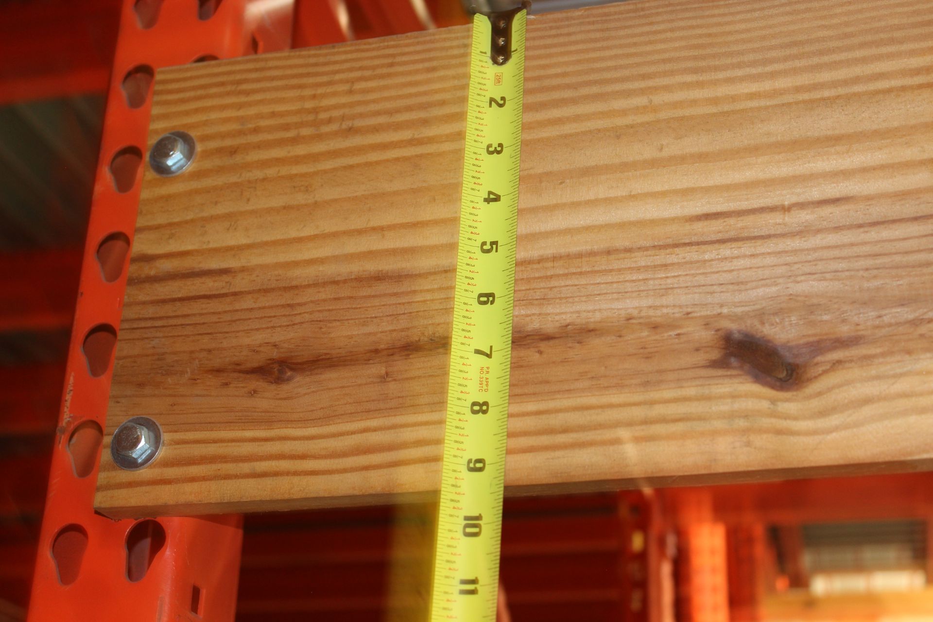 WOODEN PALLET STOPPER / BACK STOP. SIZE: 123"L X 9.5"W X 3/4"THICK. 2 PALLETS, 2 TIMES MONEY - Image 5 of 5