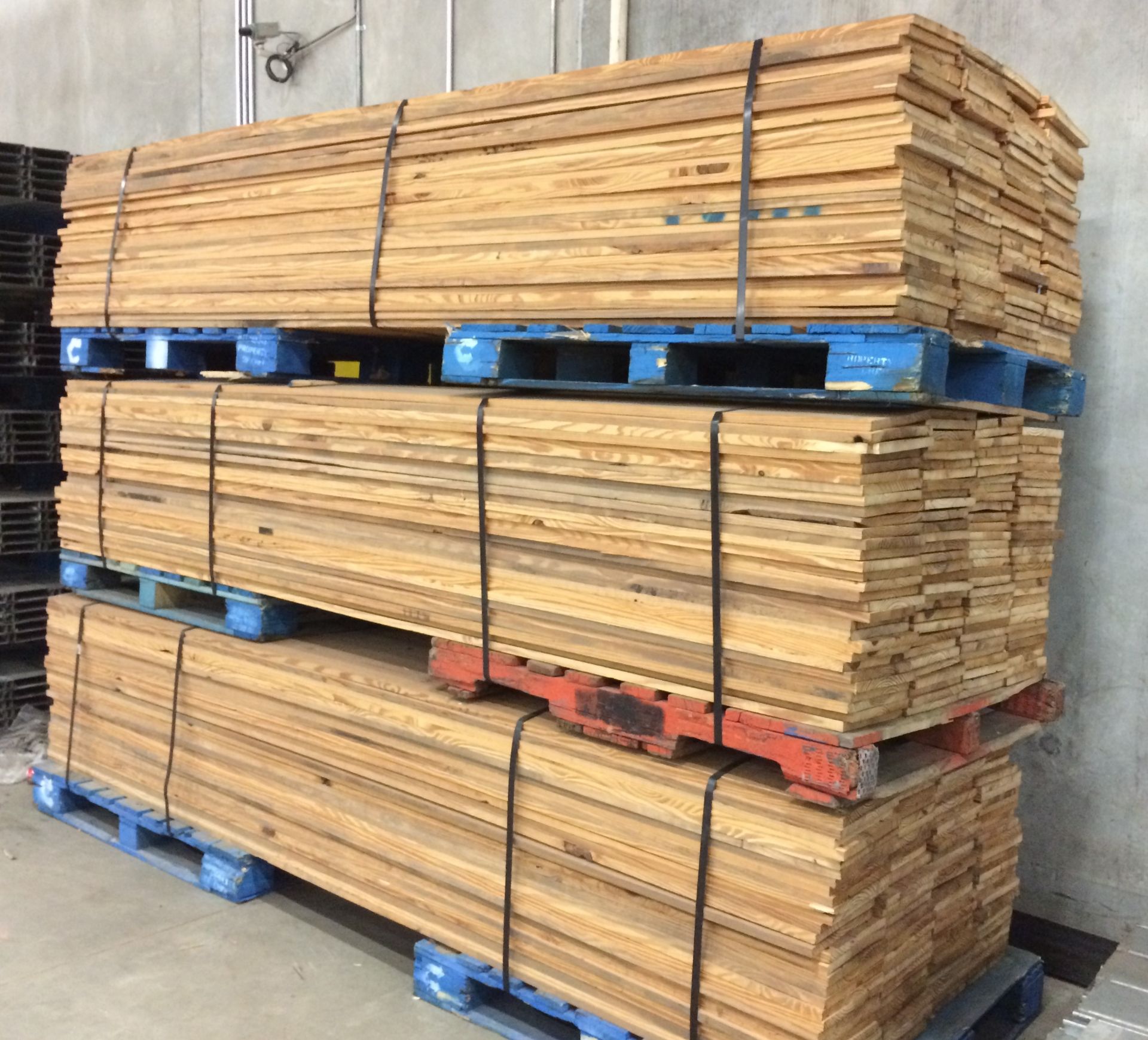 WOODEN PALLET STOPPER / BACK STOP. SIZE: 123"L X 9.5"W X 3/4"THICK. 2 PALLETS, 2 TIMES MONEY