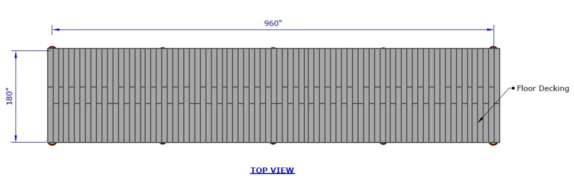 1200 SQ FT OF MEZZANINE WITH SOLID METAL INTERLOCK DECKING, (80' x 15' )  COLUMN SPACING 240" X 180" - Image 4 of 17