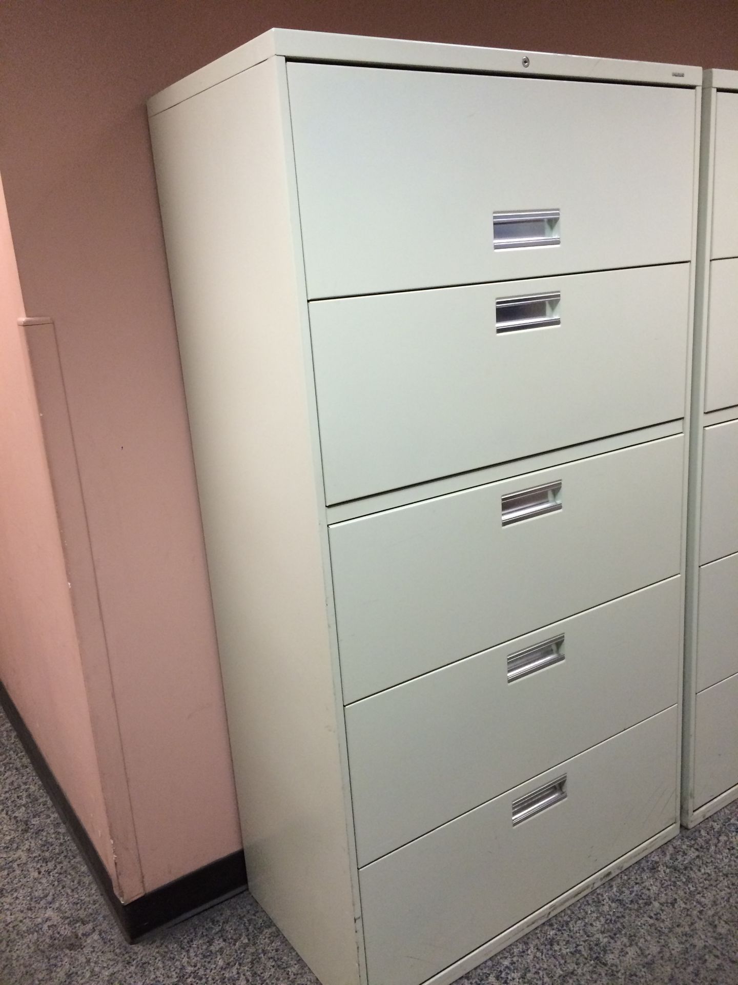 ONE 5 DRAWER LATERAL FILE CABINET AND 1 PCS OF 2 DRAWER LATERAL FILE CABINET, ONE MONEY.