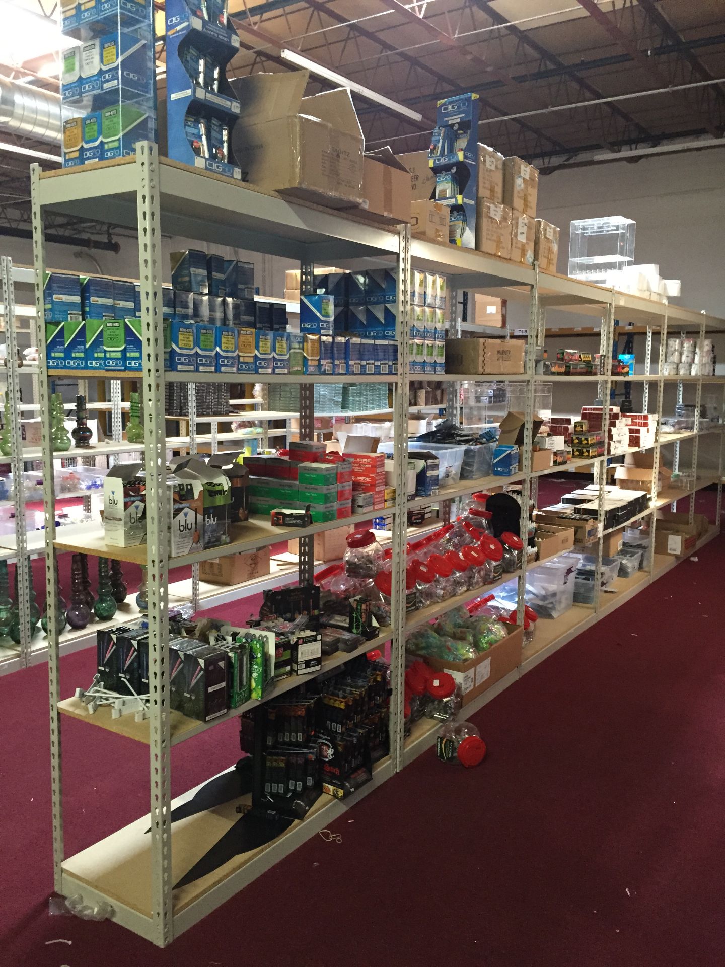 ONE LOT OF 10 SECTIONS OF RIVETIER INDUSTRIAL SHELVING,  EACH SIZE 18"D X 48"W X 84"H, COLOR: - Image 2 of 5