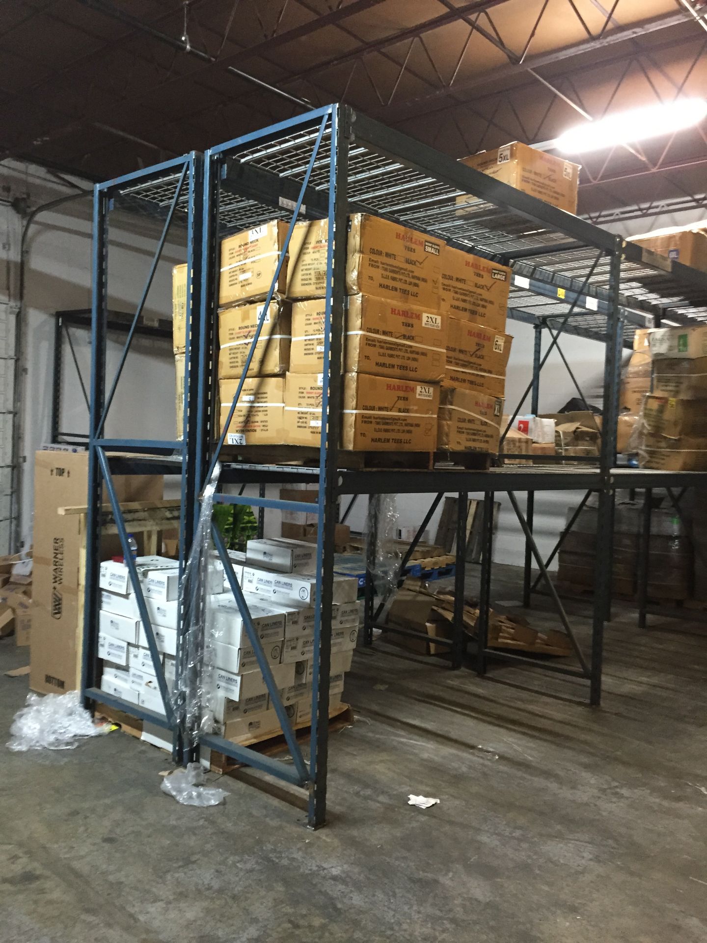 96"H X 36"D X 96"L STOCK ROOM SHELVING, TOTAL 10 SECTIONS WITH 2 BEAM LEVELS EACH,  INCLUDES