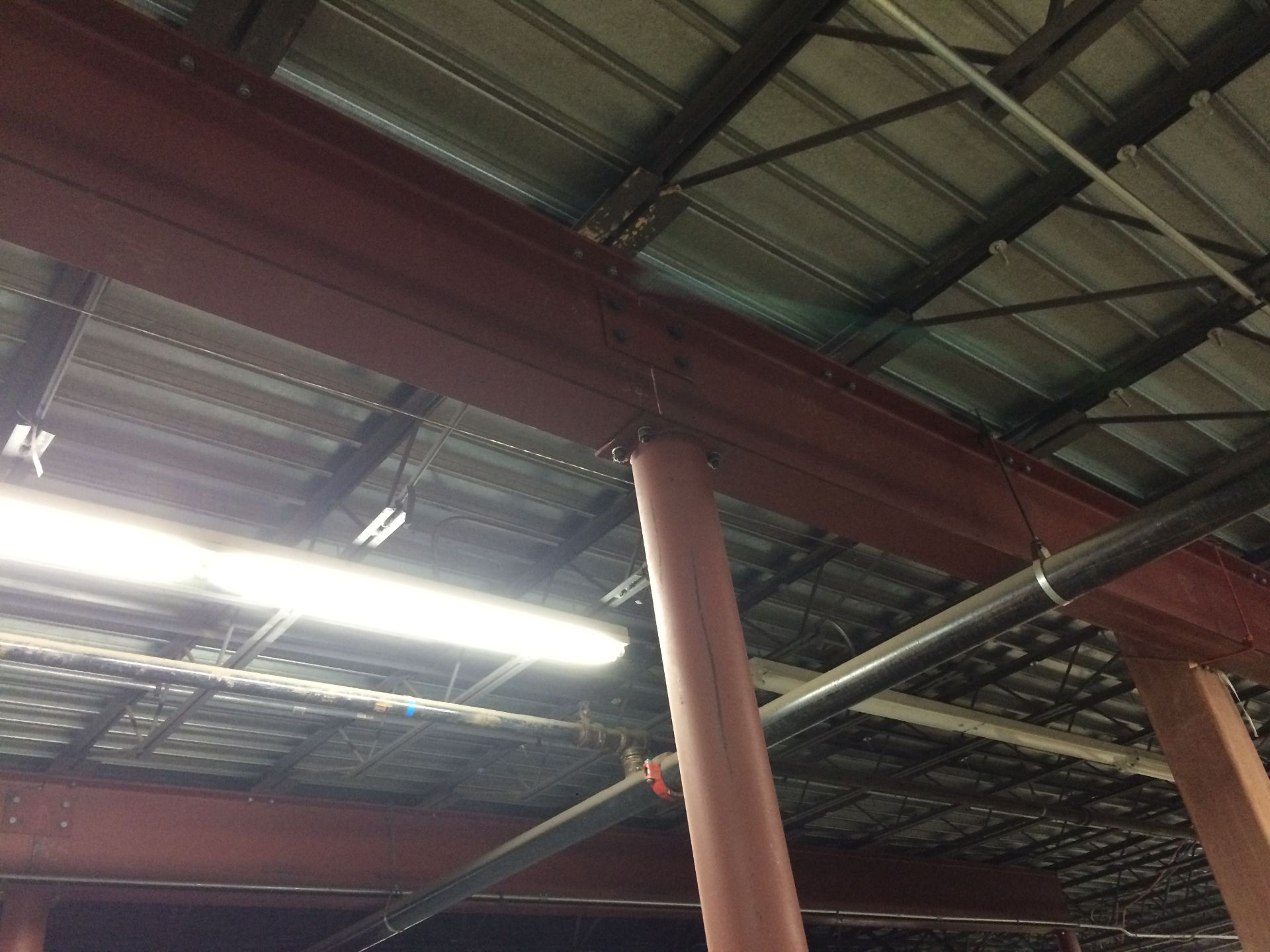 1200 SQ FT OF MEZZANINE WITH SOLID METAL FLOOR DECKING, (80' x 15')  COLUMN SPACING 240" X 180" - Image 8 of 12