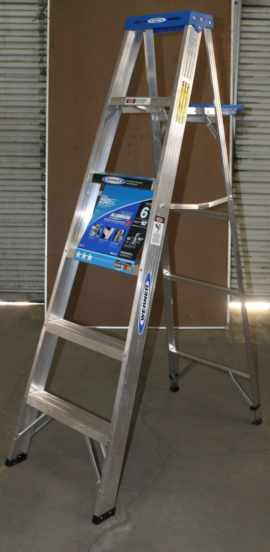 WERNER 6 STEP ALUMINUM STEP LADDER, (NEVER USED) - Image 2 of 4