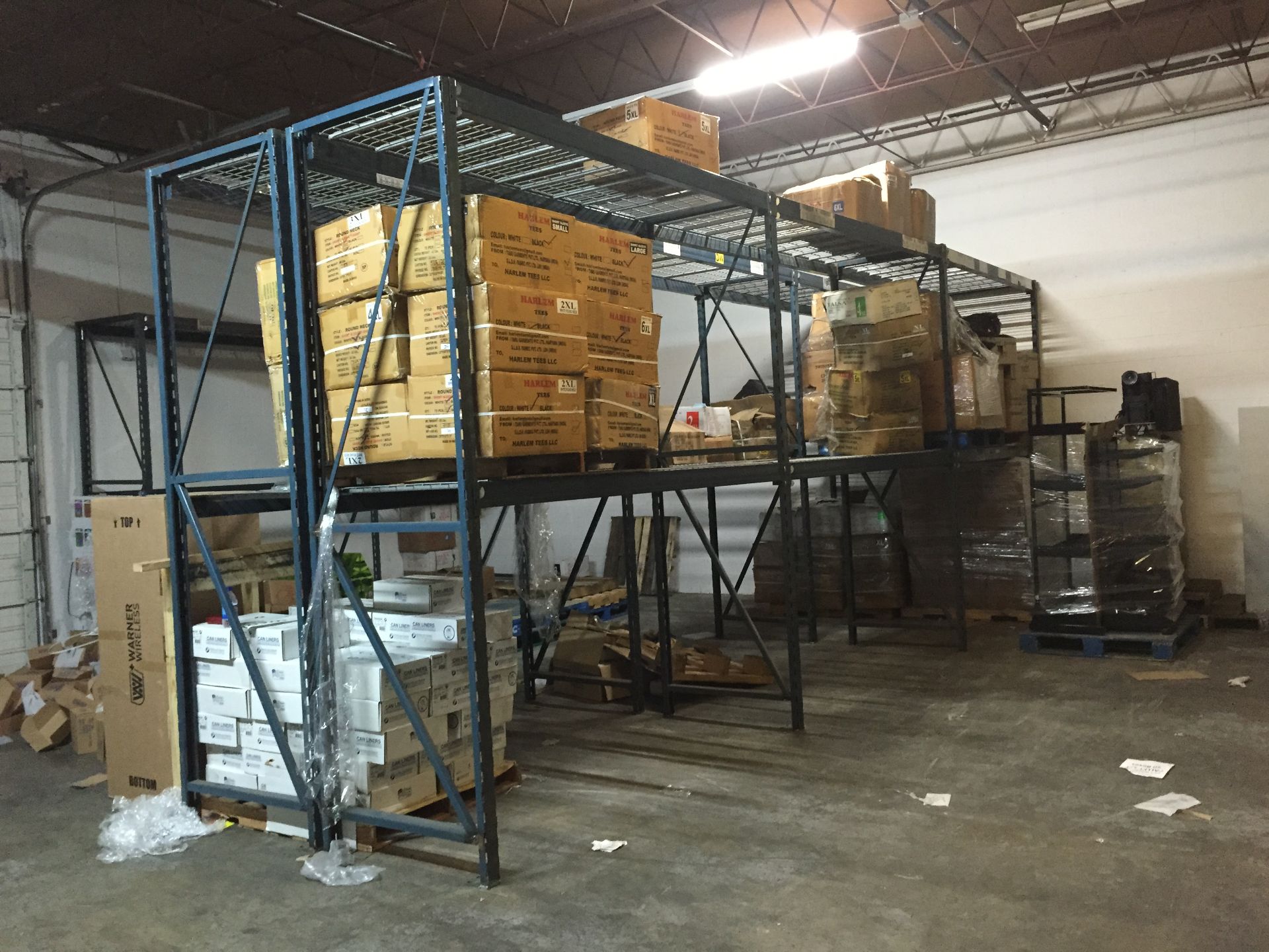 96"H X 36"D X 96"L STOCK ROOM SHELVING, TOTAL 14 SECTIONS WITH 2 BEAM LEVELS EACH,  INCLUDES