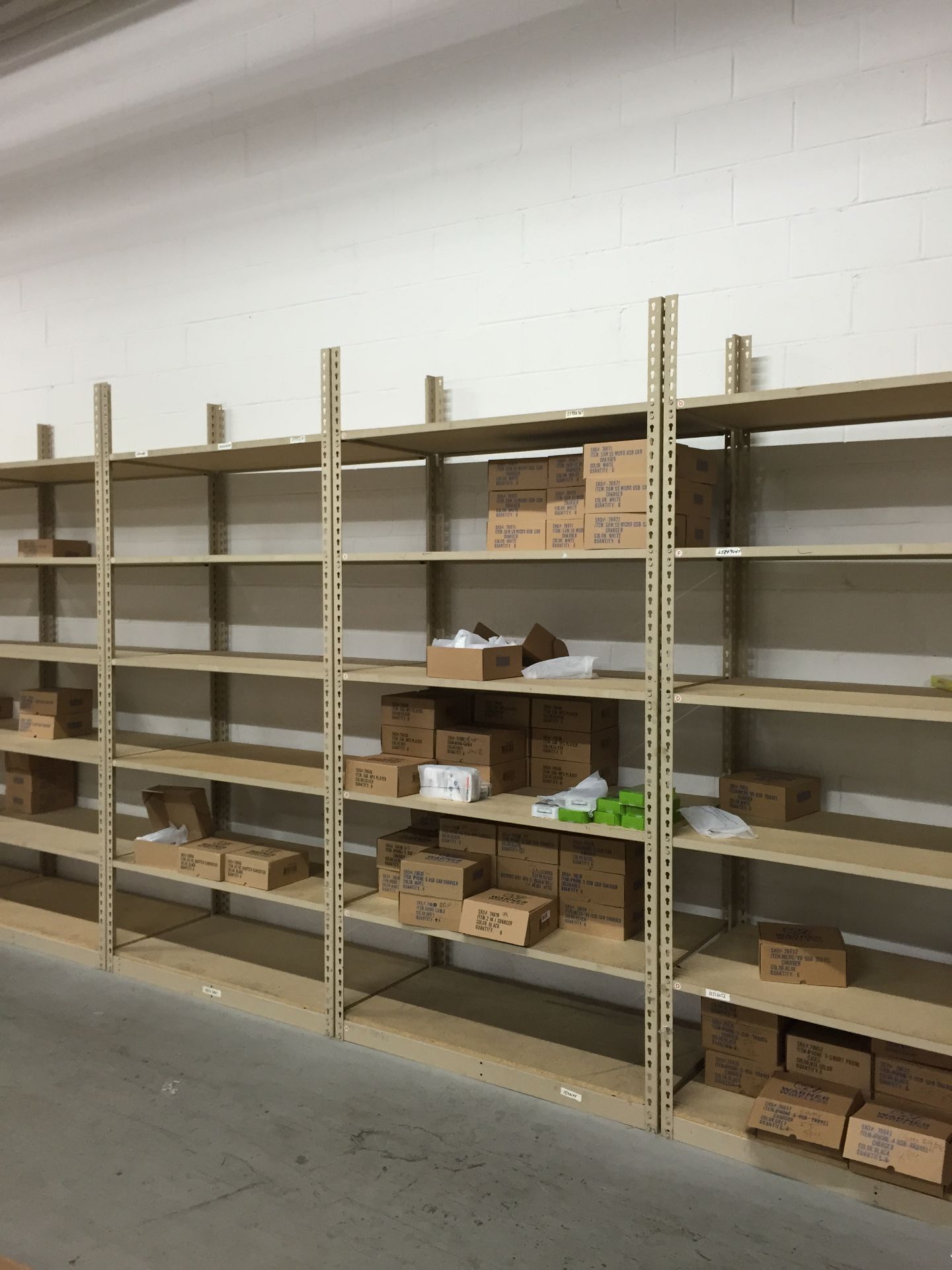 50 SECTIONS OF RIVETIER INDUSTRIAL SHELVING,  EACH SIZE 28"D X 65"W X 84"H, COLOR: MANILA, 5 SHELVES - Image 7 of 9