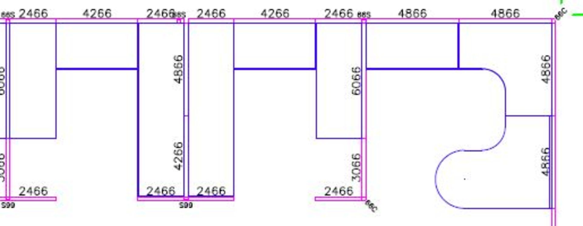 LOT OF OFFICE CUBICLES AS PER DRAWING. 3 OFFICES