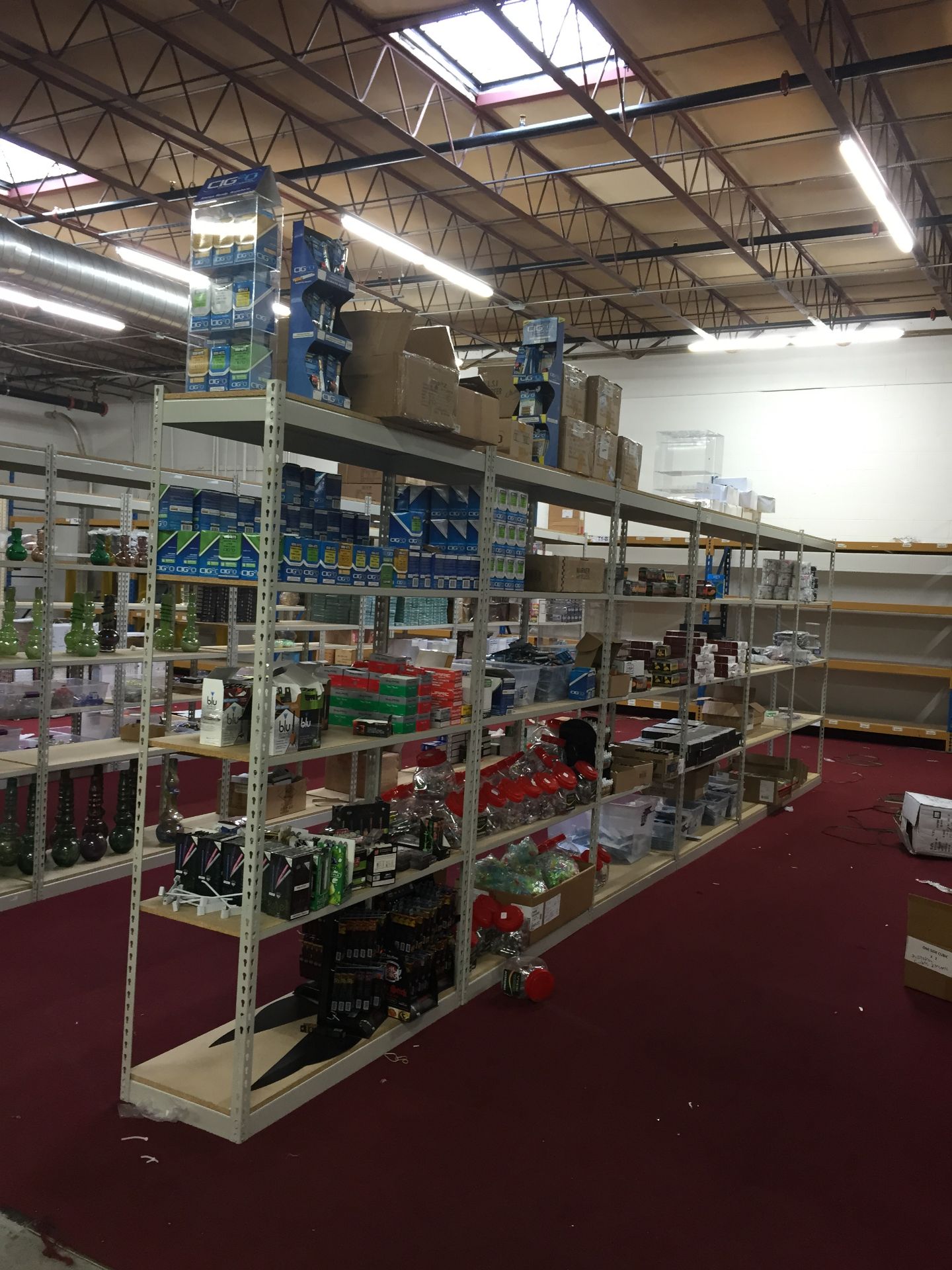 ONE LOT OF 10 SECTIONS OF RIVETIER INDUSTRIAL SHELVING,  EACH SIZE 18"D X 48"W X 84"H, COLOR: - Image 4 of 5