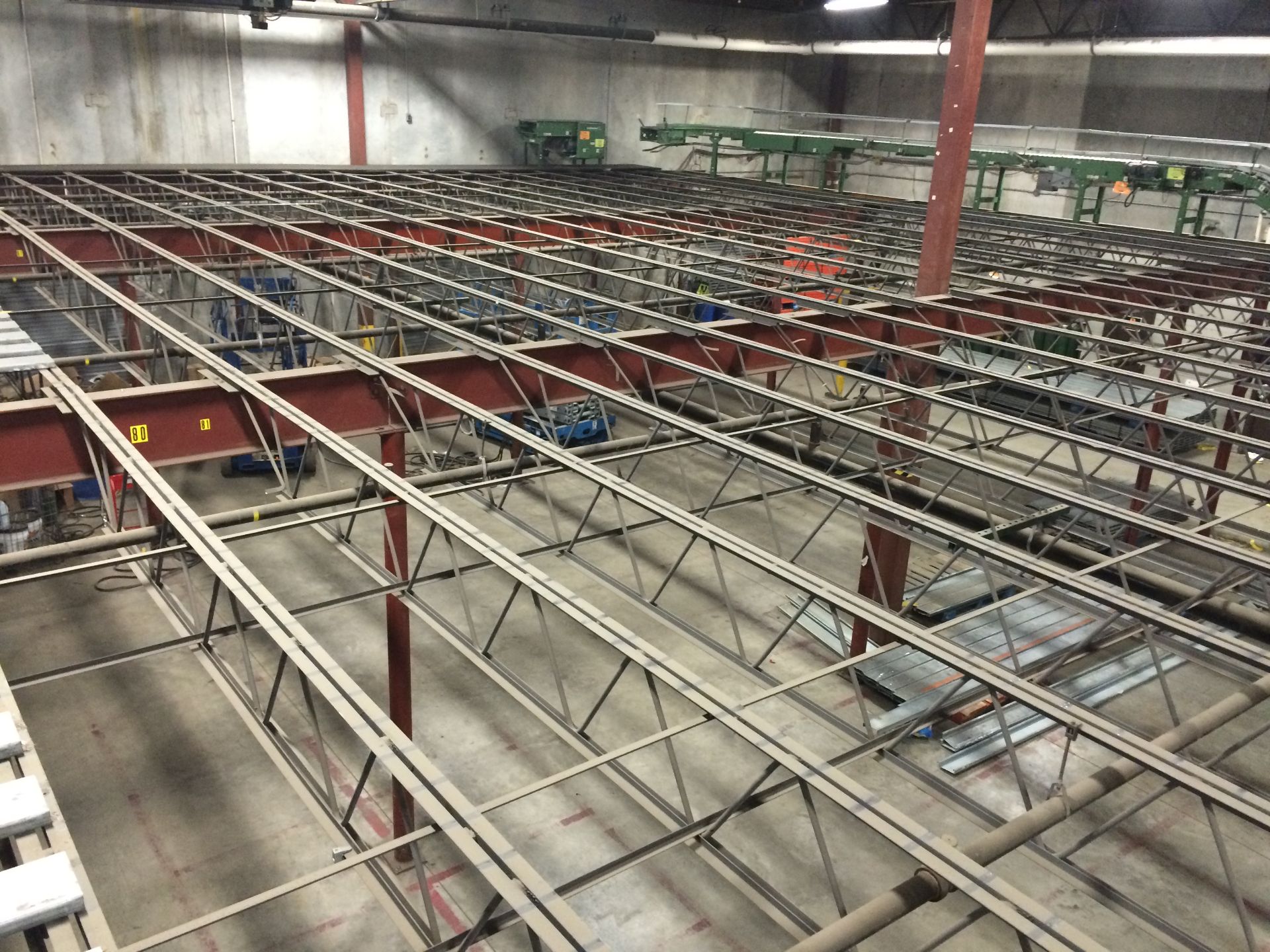 1200 SQ FT OF MEZZANINE WITH SOLID METAL FLOOR DECKING, (80' x 15')  COLUMN SPACING 240" X 180" - Image 6 of 12