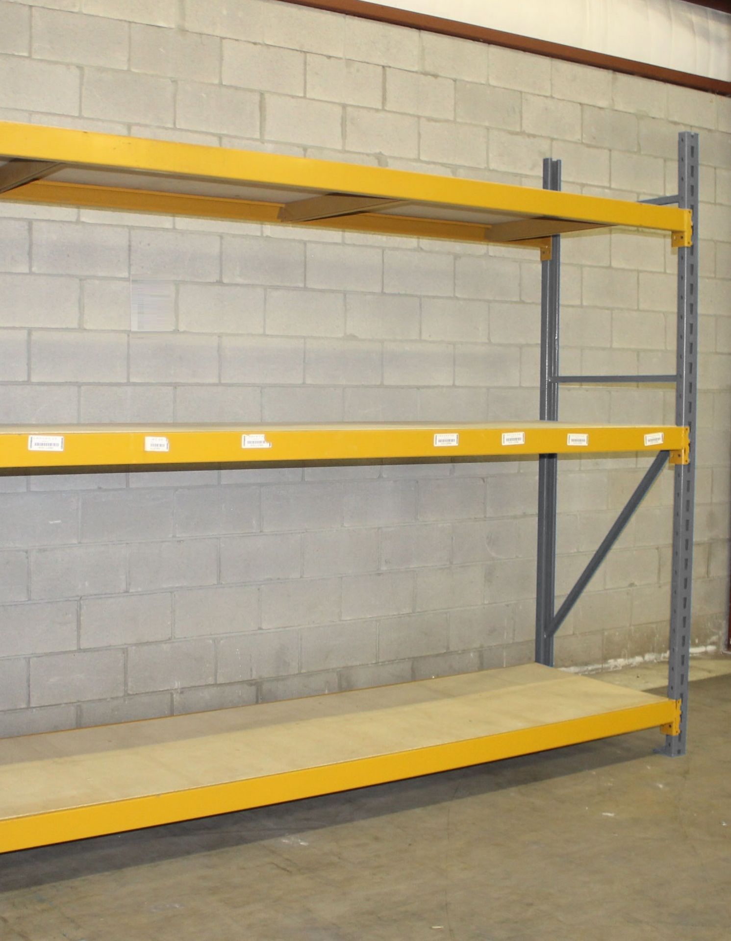 10 SECTIONS OF 96"H X 32"D X 108"L STOCK ROOM PALLET RACK SHELVING,  TOTAL 10 SECTIONS, 1 ROWS - Image 3 of 5