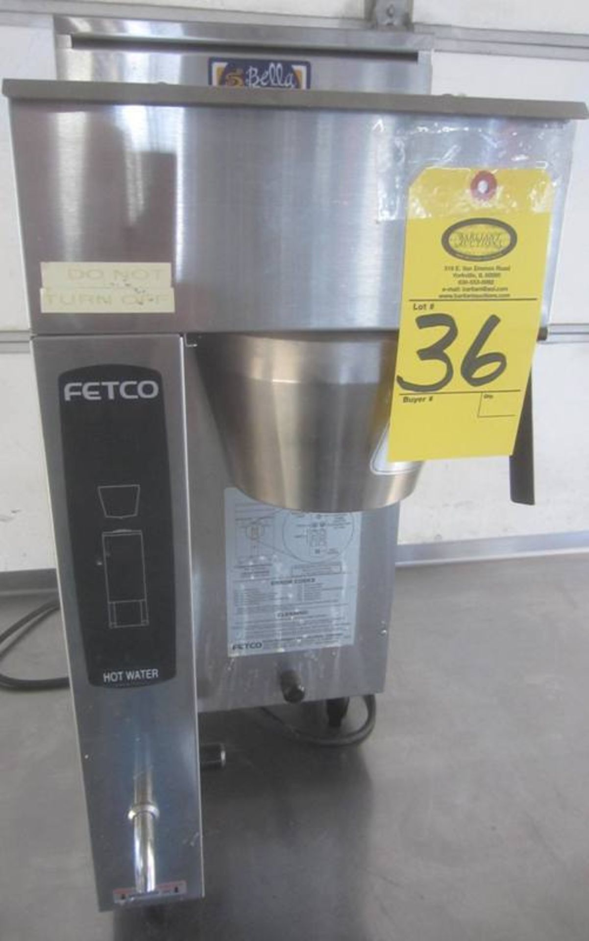 Fetco Mdl. 2031 Commercial Coffee Brewer, Ser. #340151020453B, tested, works