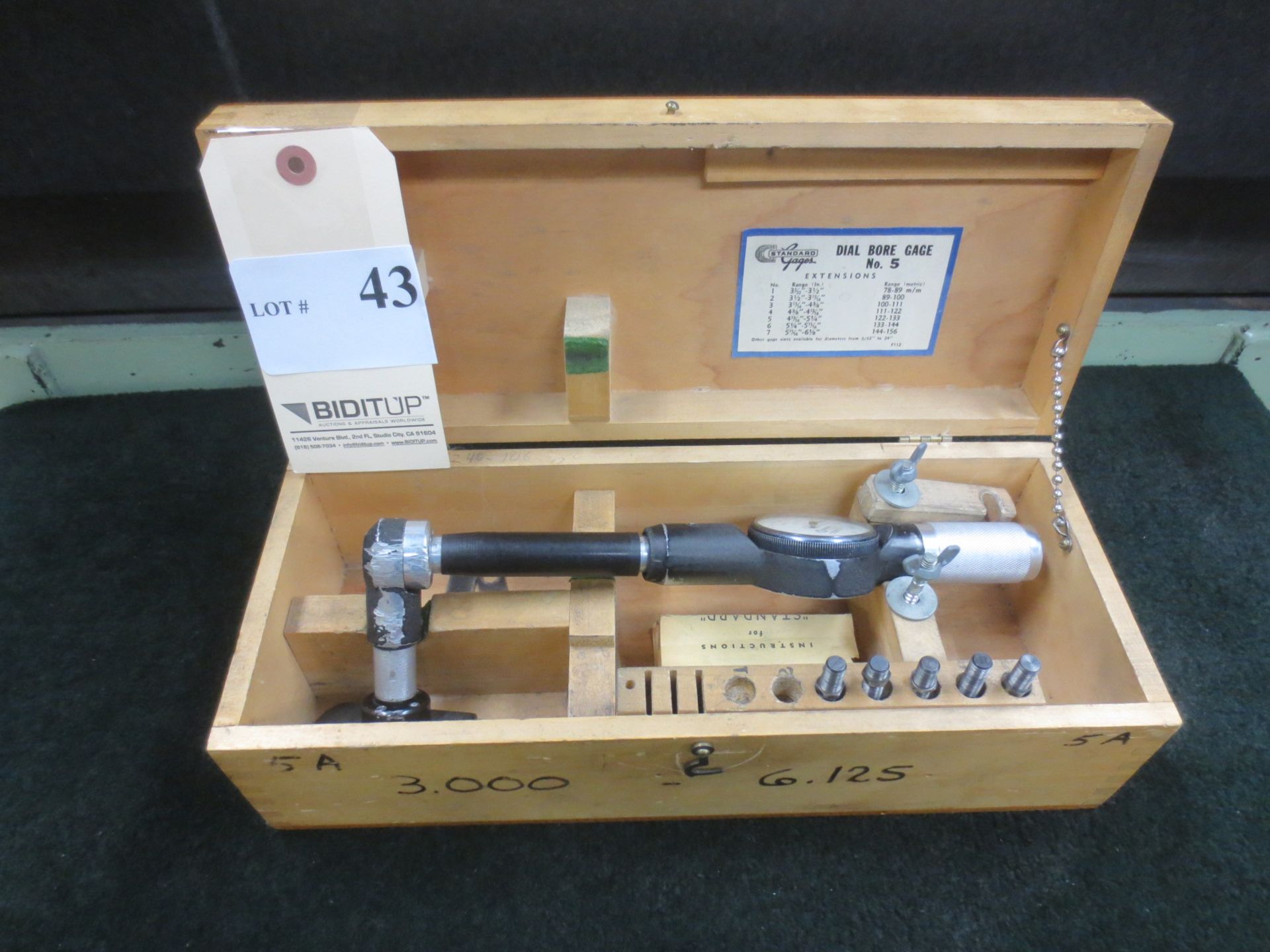 Standard Dial Bore Gage, No. 5, 3 3/32'' - 6 1/8'', With Case