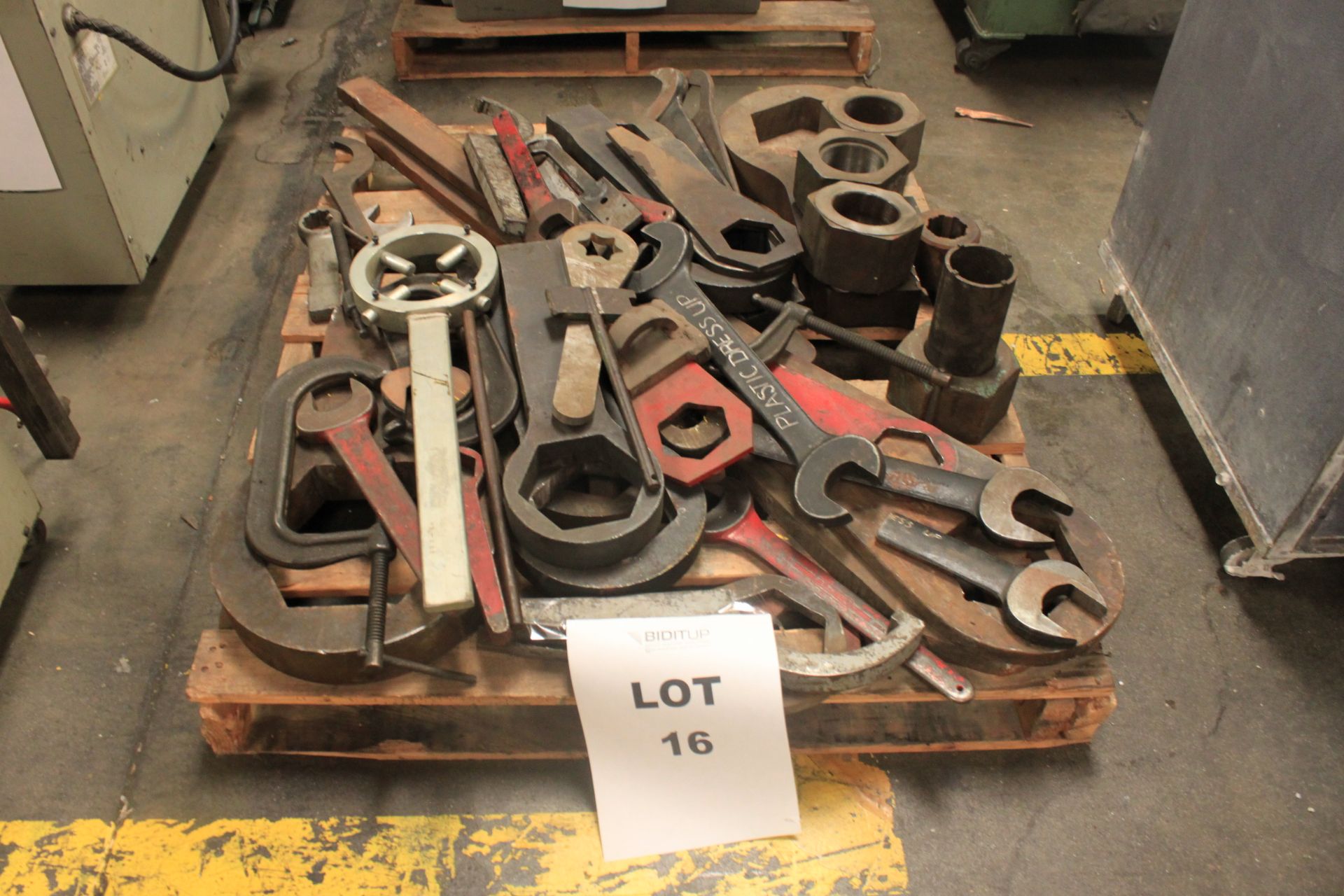 (1) Pallet Consisting of: Misc. Stokes Injection Molding Machine Wrenches & Nuts