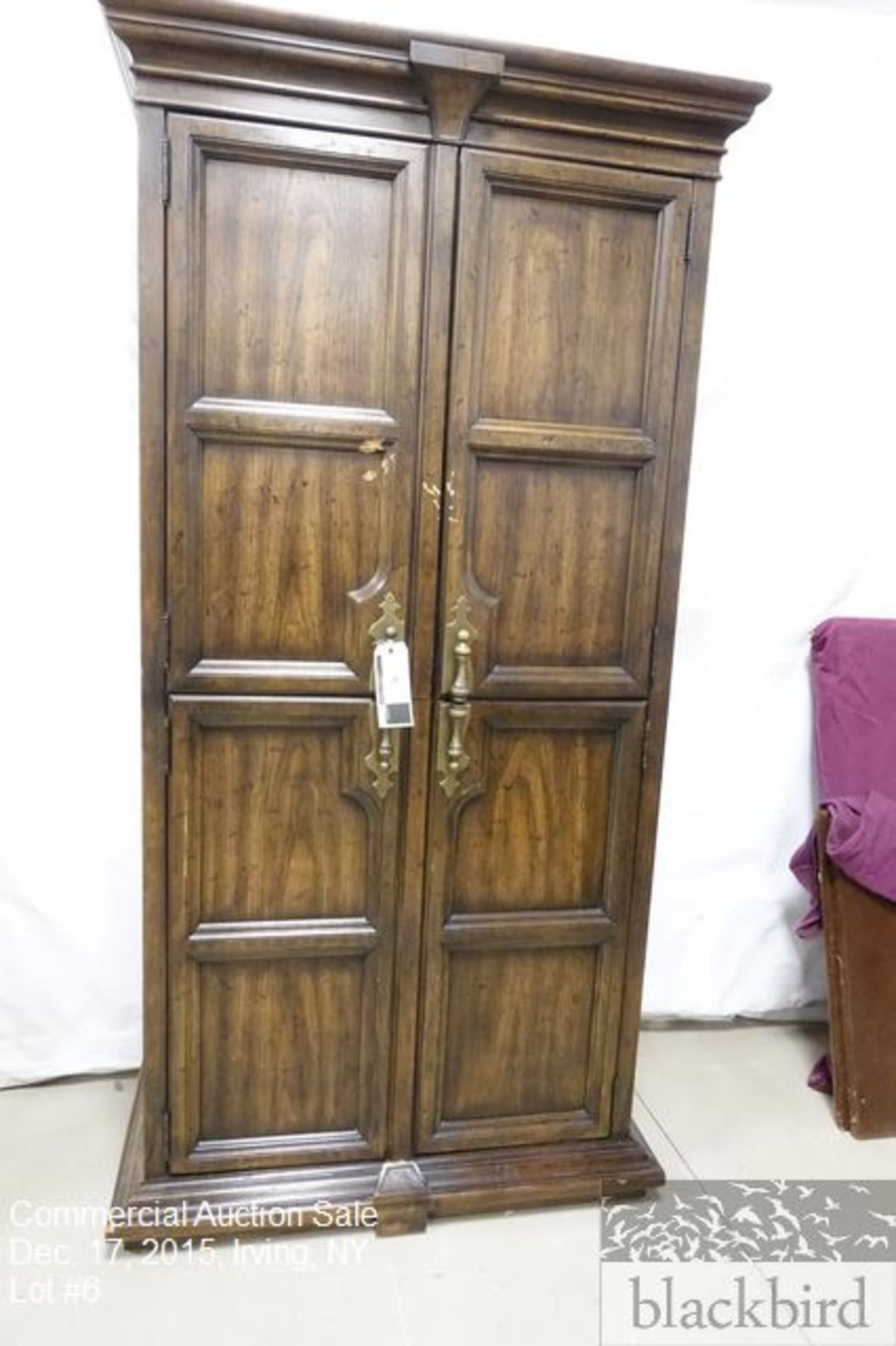 Heneredon fine furniture walnut armoire, 78"H x 40" x 20