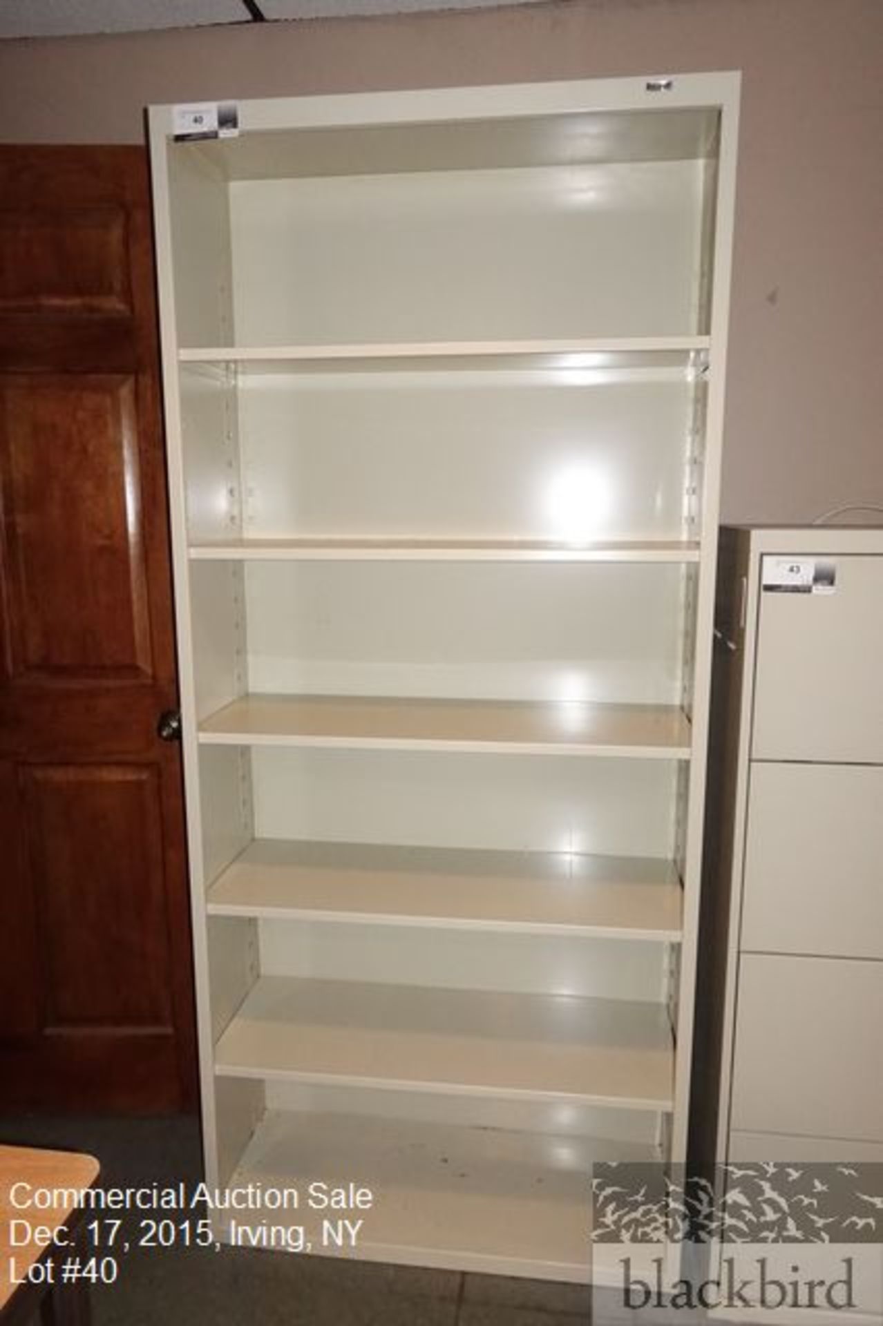 Uline beige shelf unit, 78" x 34.5" x 13.5"