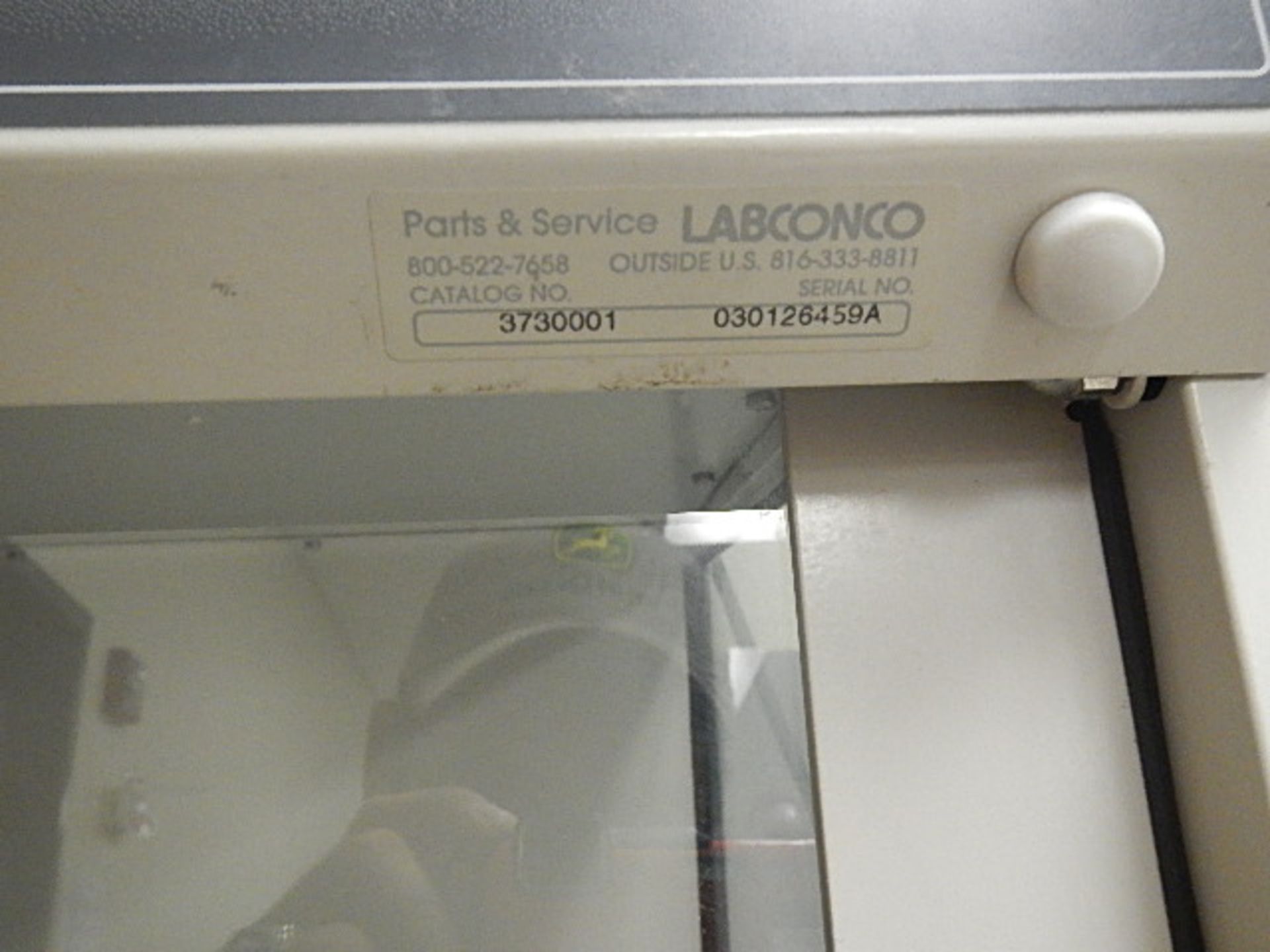 LABCONCO PURIFIER CLASS I SAFETY ENCLOSURE, MODEL #3730001, SRL# 030126459A - Image 3 of 5