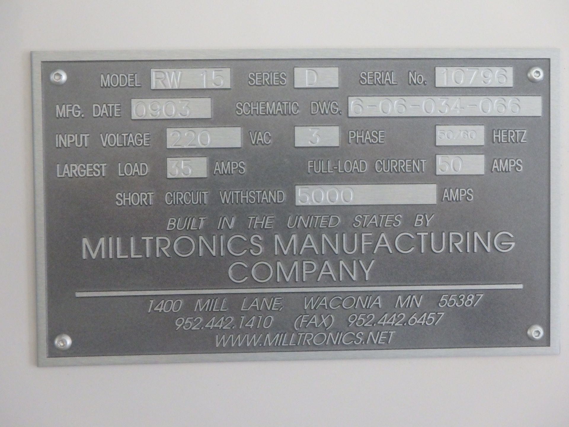 2009 Milltronics RW15 CNC Vertical Machining Center - Image 13 of 13