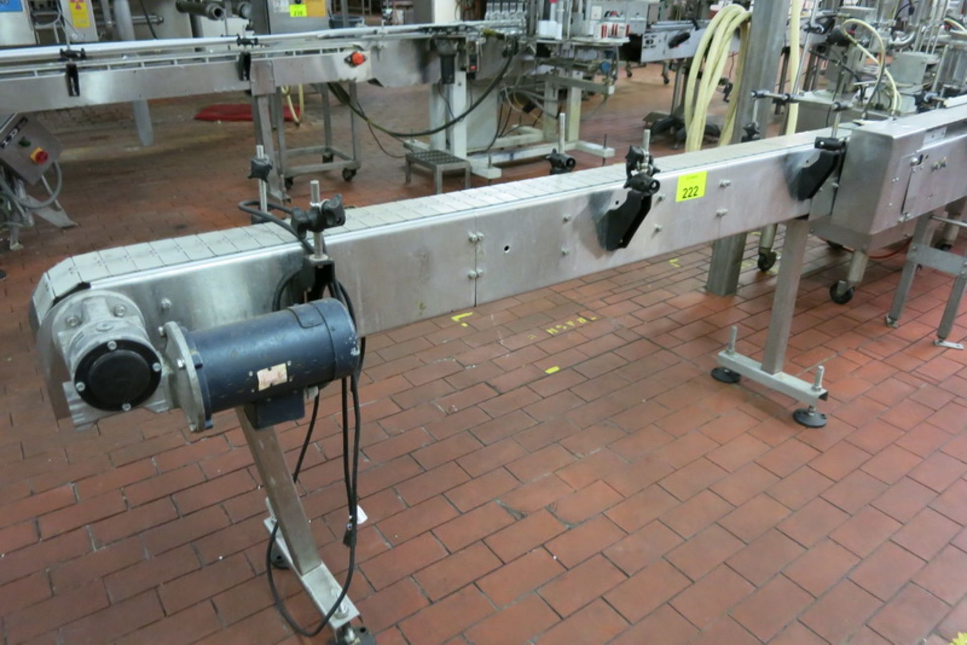 7 1/2' Table top conveyor, stainless frame, 4 1/2" plastic belt