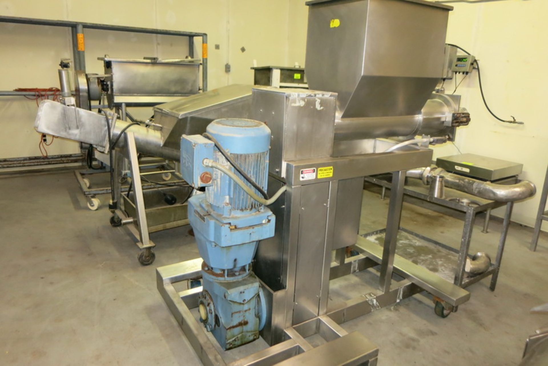 Cheese extruding machine, stainless, with 8” dia. auger with attachment, drive motor, onboard - Image 3 of 3