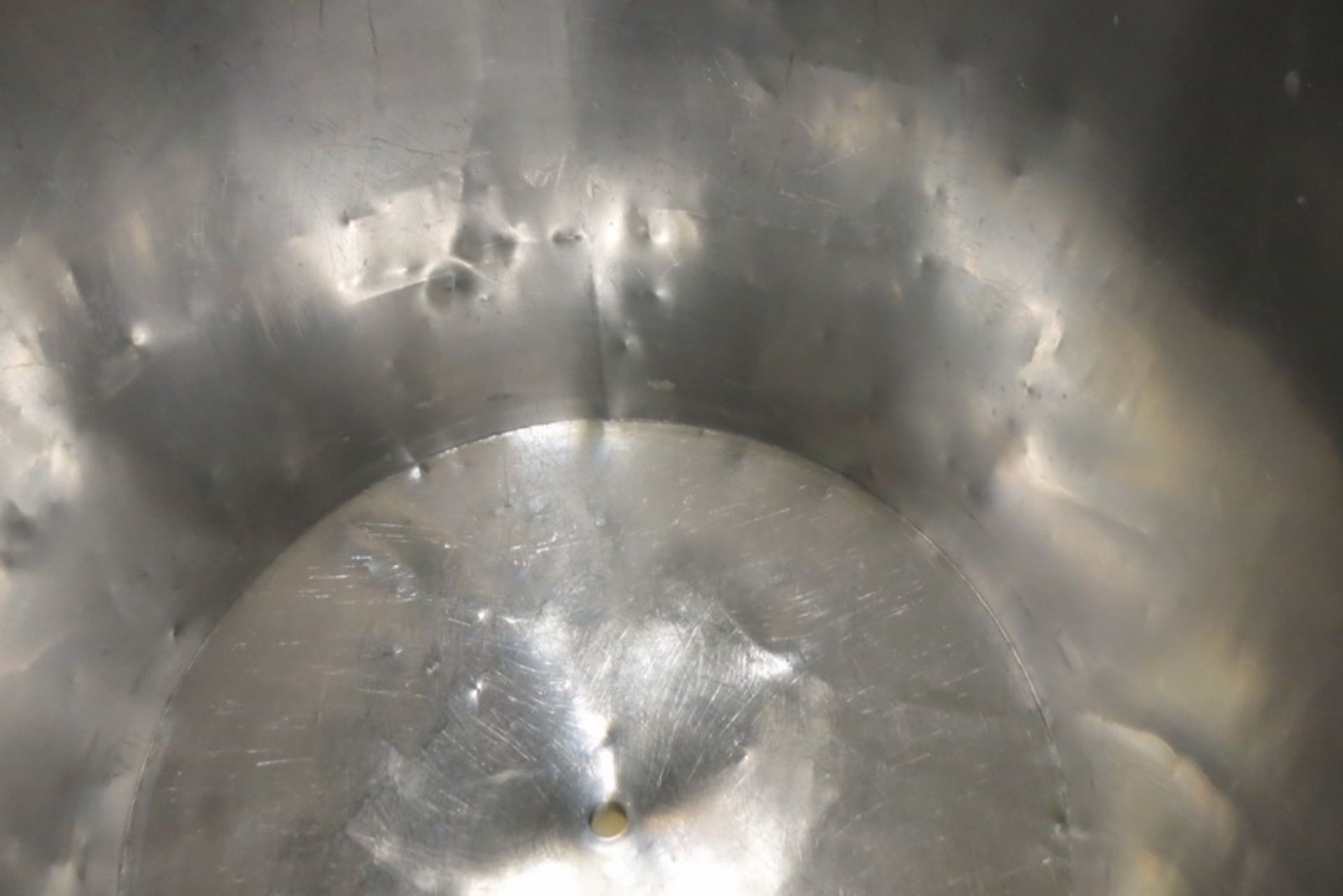 Tank, stainless, 40" straight side, 40" diam., dish bottom, 20" legs with cover - Image 2 of 2