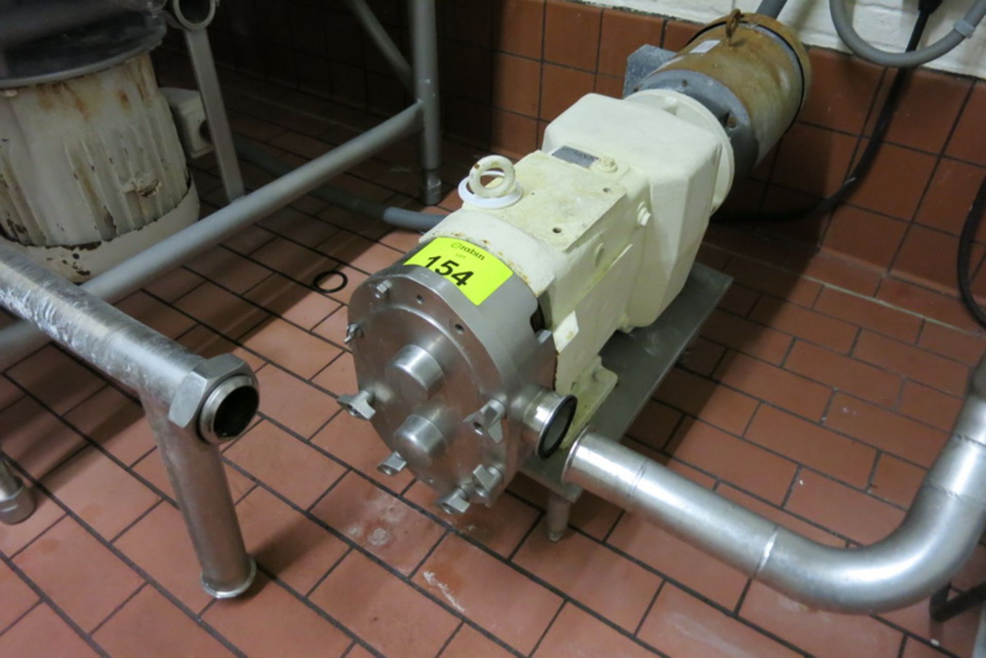 Waukesha stainless positive pump, model 60, s/n 91532 SS, 7.5 hp motor