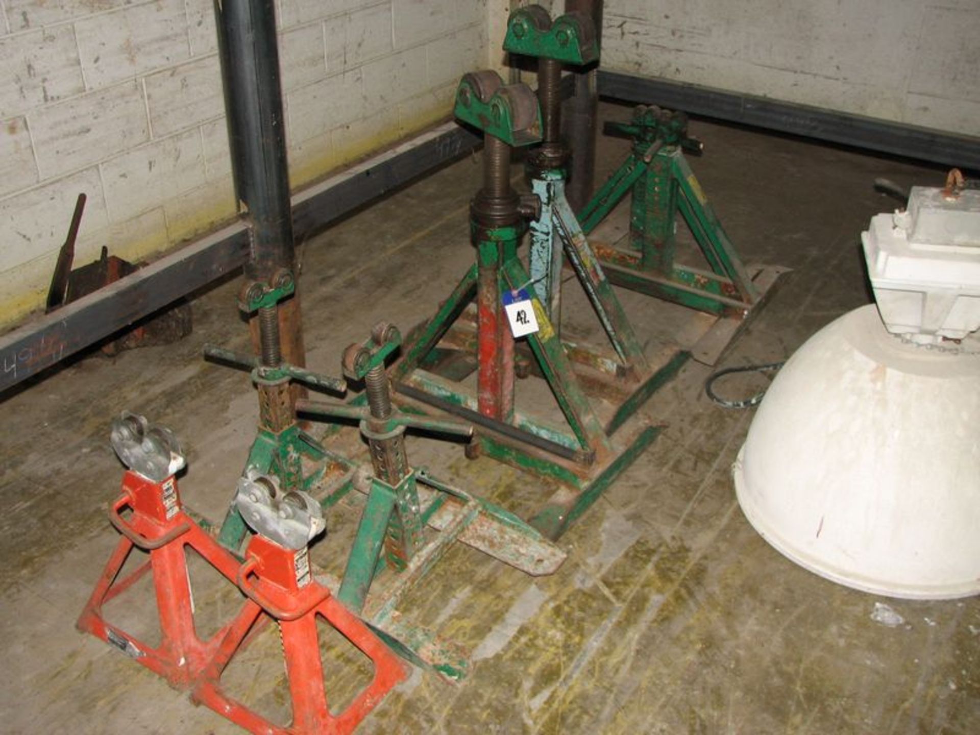 Lot (10) metal pipe stands