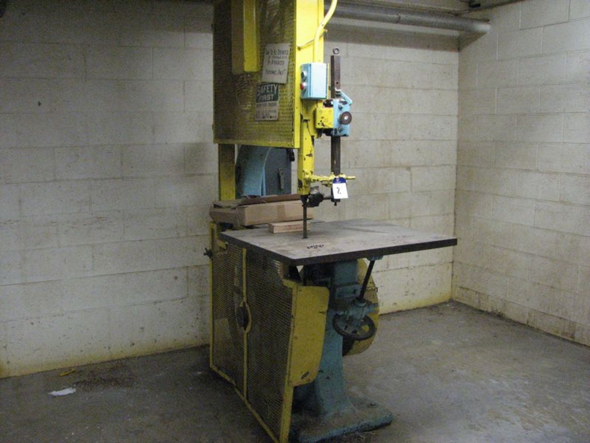 Vertical band saw, 6" blade cut, 18" band