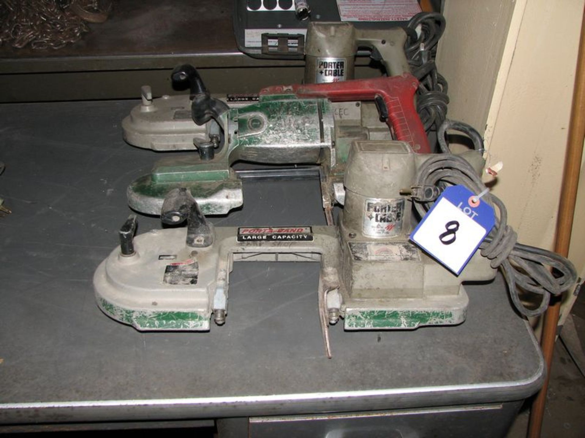 Lot (3) band saws; (2) Porta-Cable and (1) Milwaukee