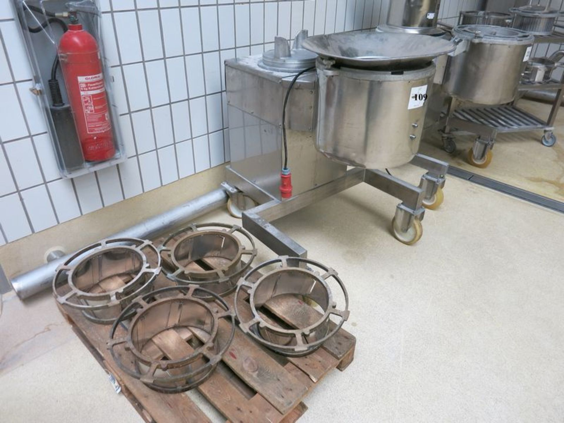 Lot including (2) Solia  onion slicers, includes hopper cover, (4) ss slicer assemblies, (4) brass - Image 3 of 3