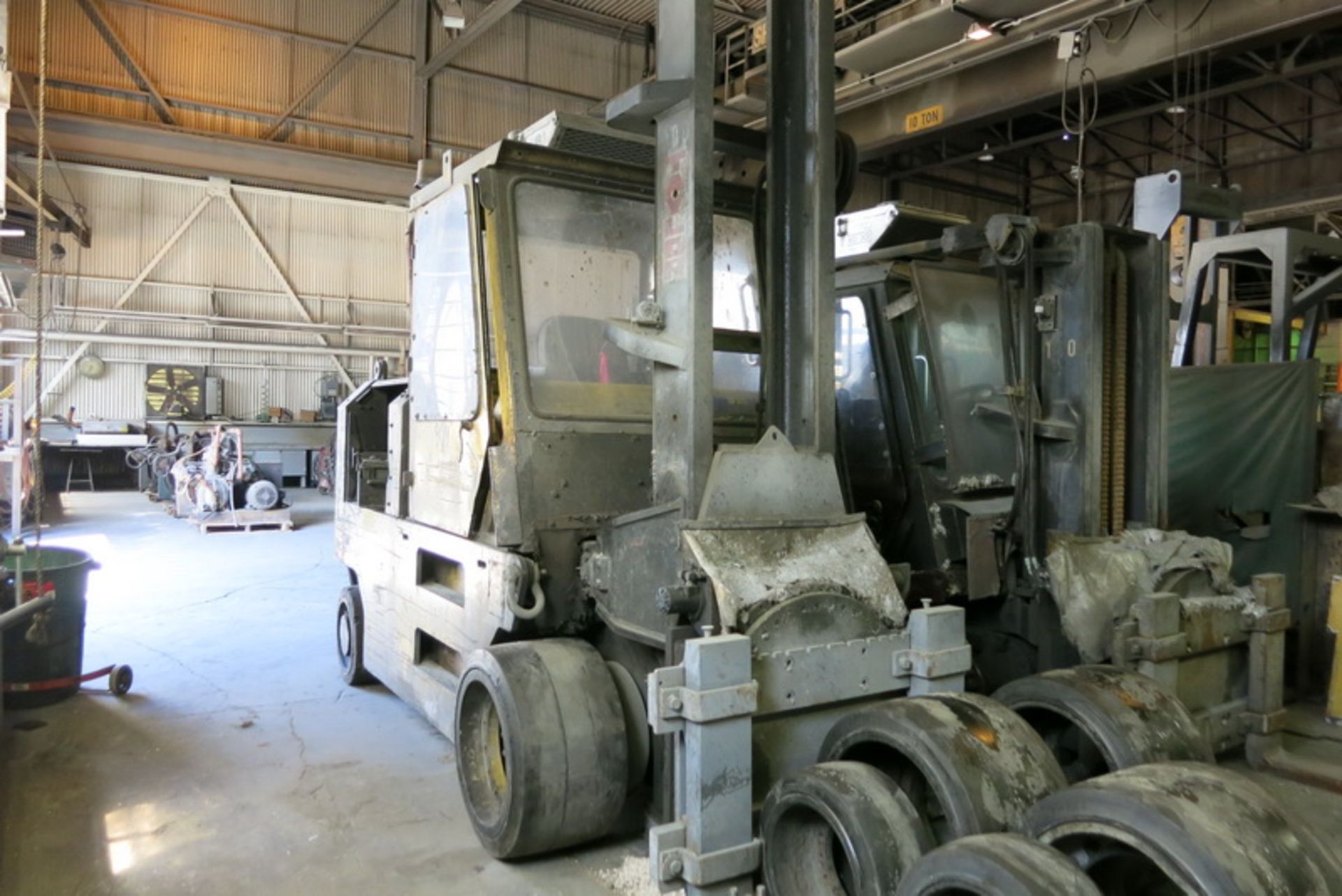 Taylor forklift, model TCS 200S, 20,000 lb. cap., single stage mast with rotator (1990)  [Asset #: