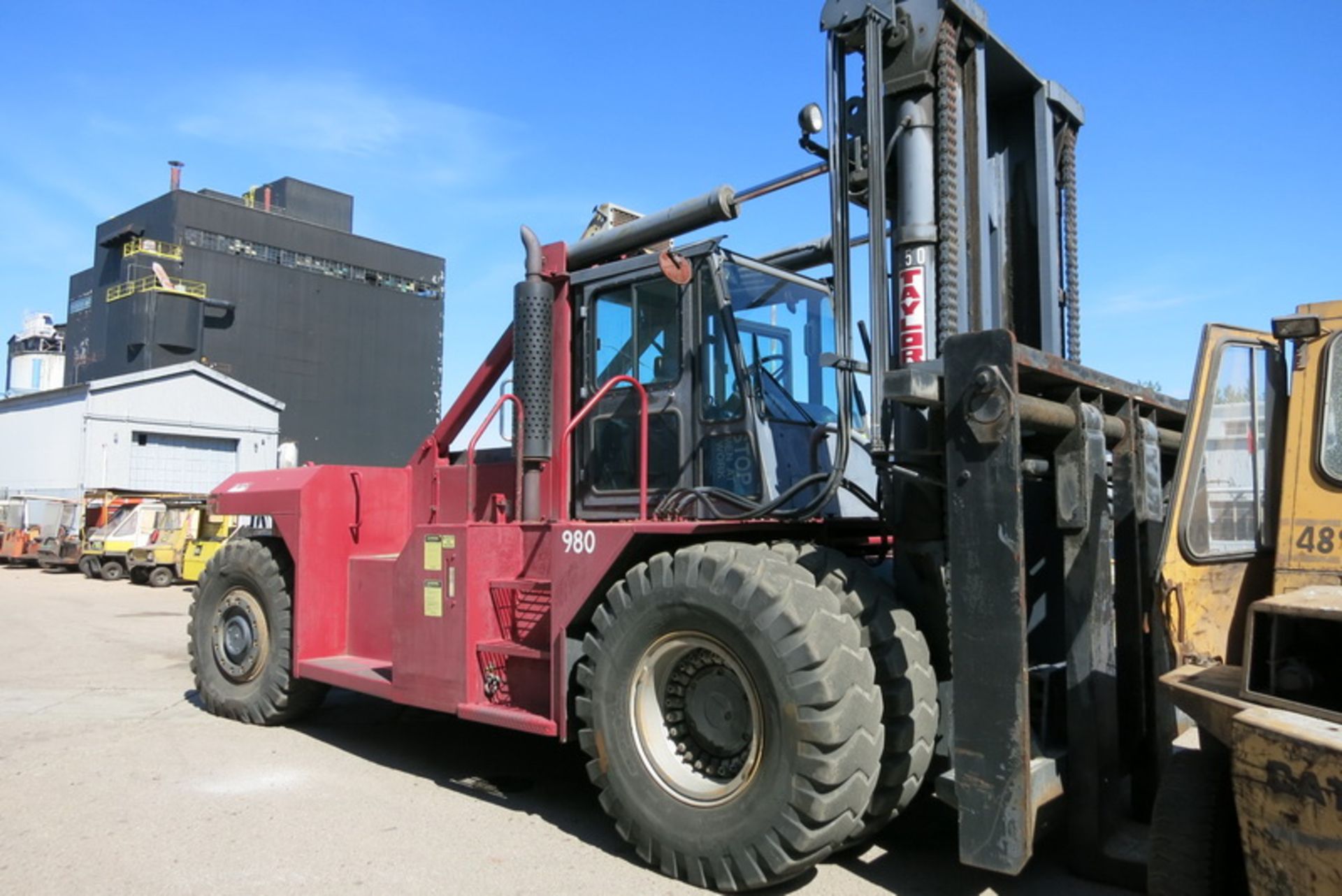 Taylor TE650L forklift, s/n SW724717, (mfg 1996), 65,000 lb. cap., single stage mast, pneumatic