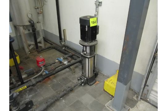 Grundfos vertical pump, 3 hp (behind boiler)