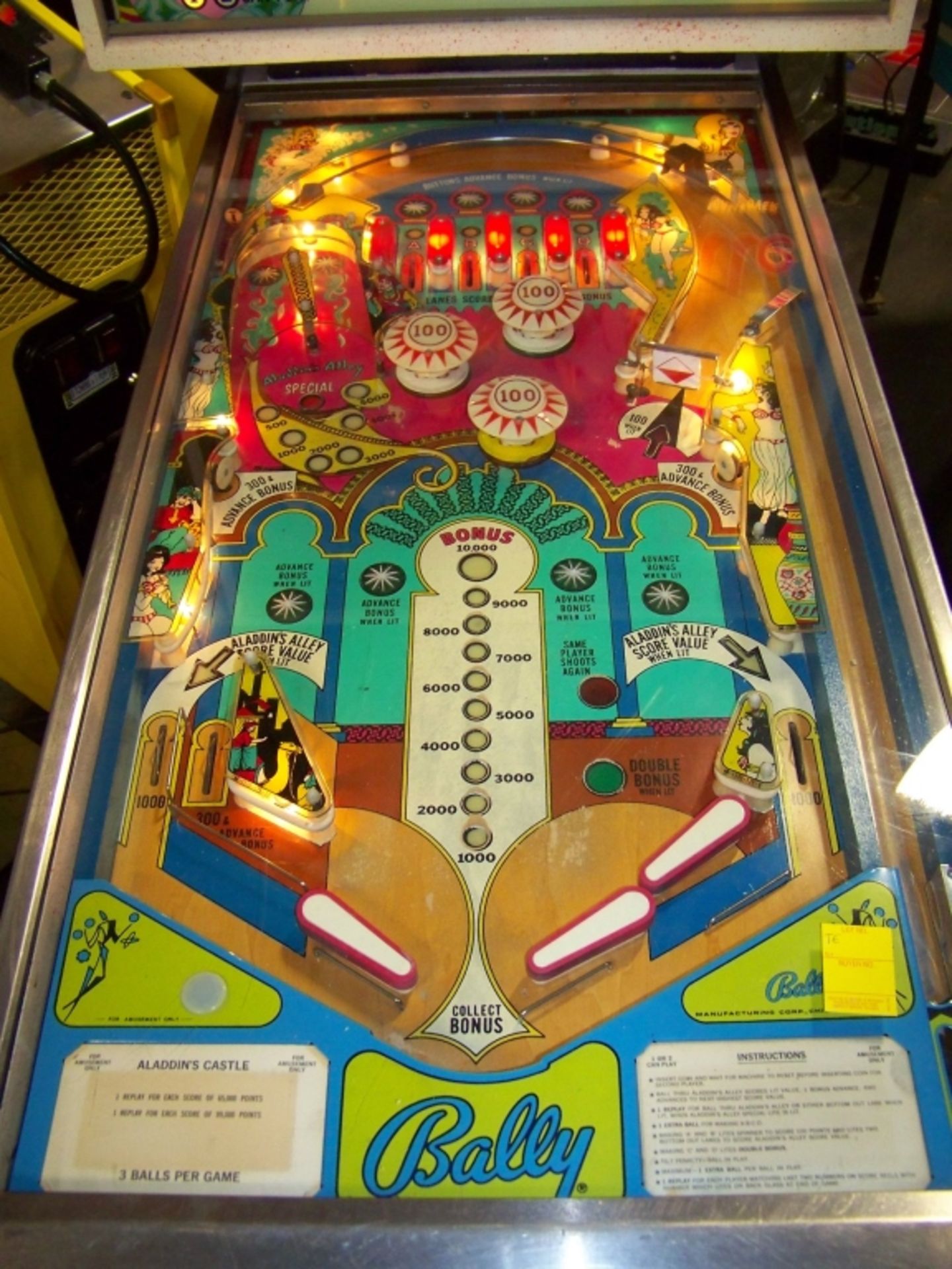 ALADDIN'S CASTLE PINBALL MACHINE BALLY EM - Image 3 of 8