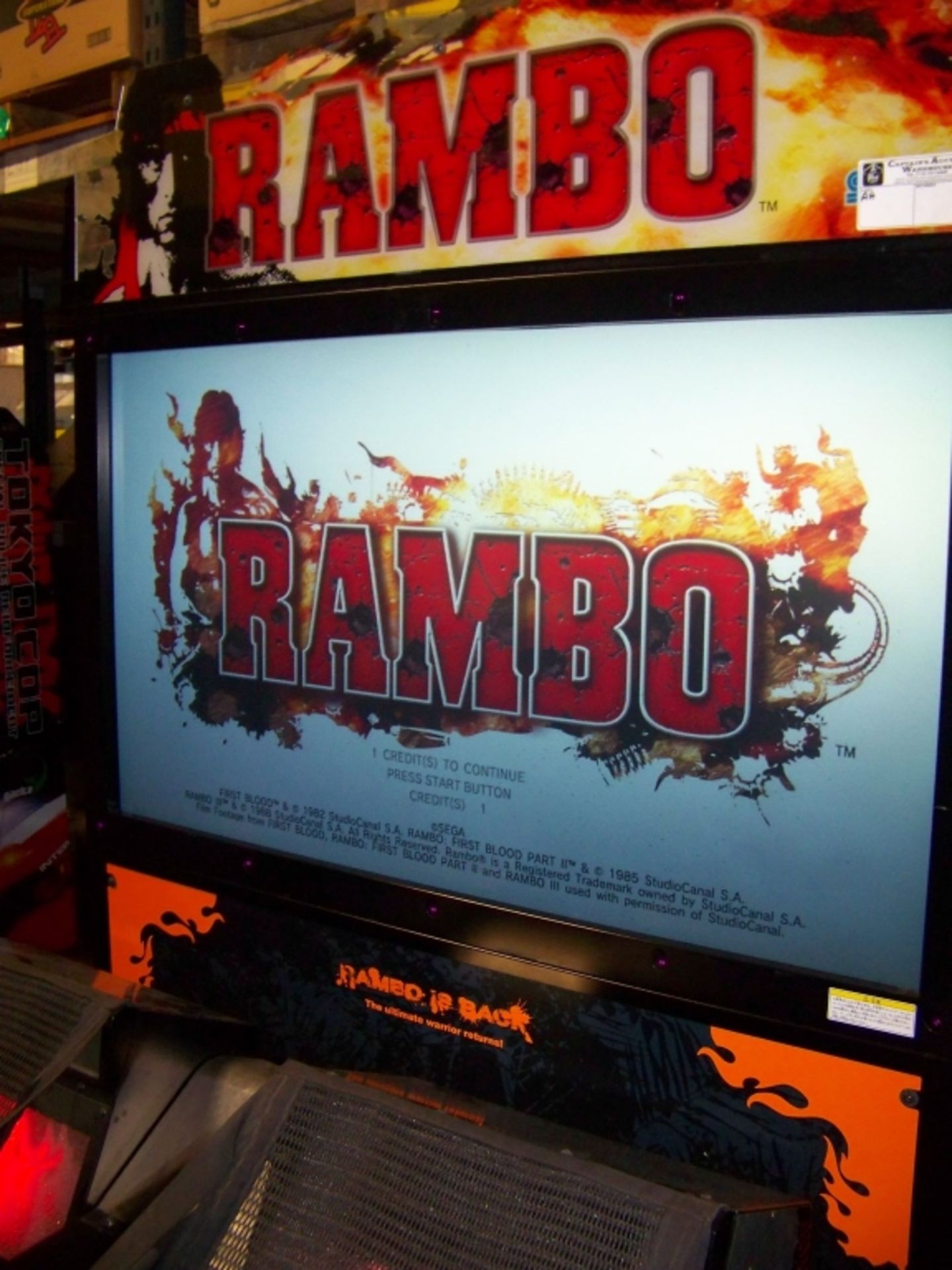 RAMBO DELUXE SHOOTER ARCADE GAME 62" DLP SEGA JP - Image 7 of 8