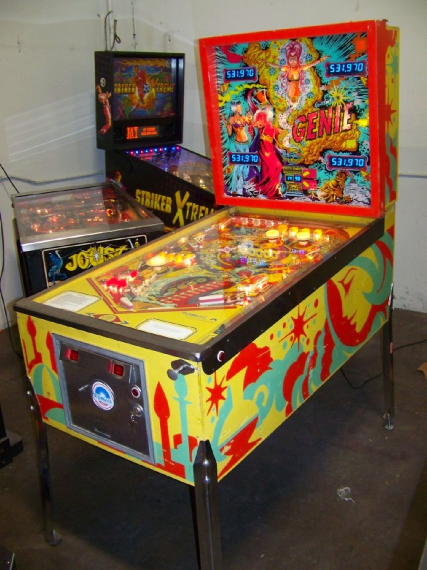 GENIE PINBALL MACHINE GOTTLIEB WIDE BODY