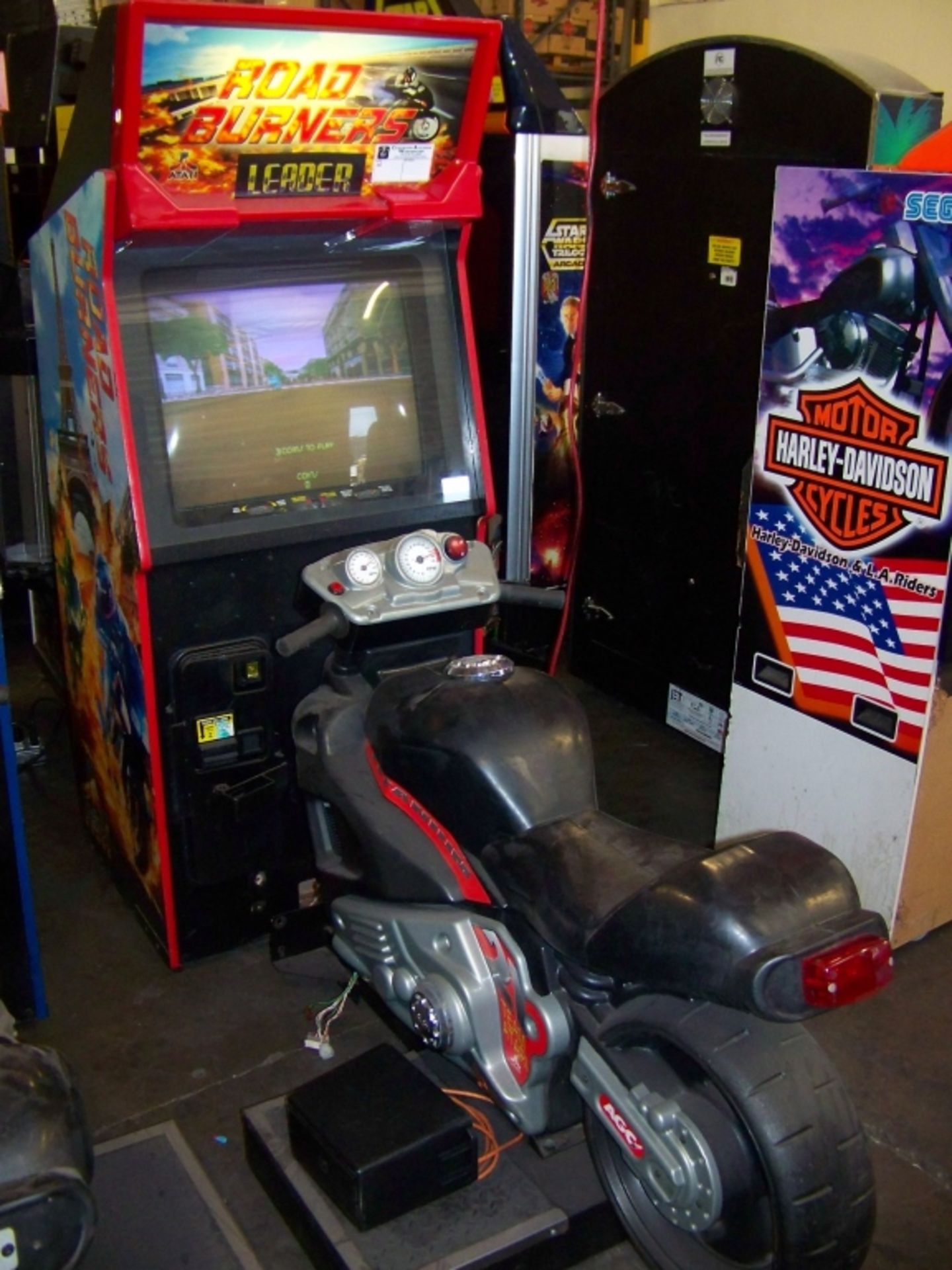 ROAD BURNERS MOTORCYCLE ARCADE GAME RED SIDE