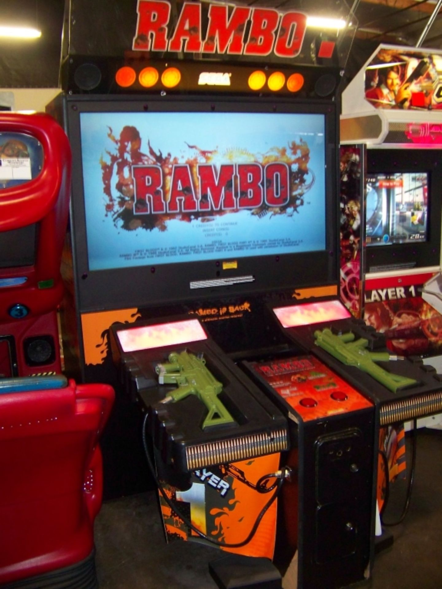 RAMBO DELUXE SHOOTER ARCADE GAME SEGA