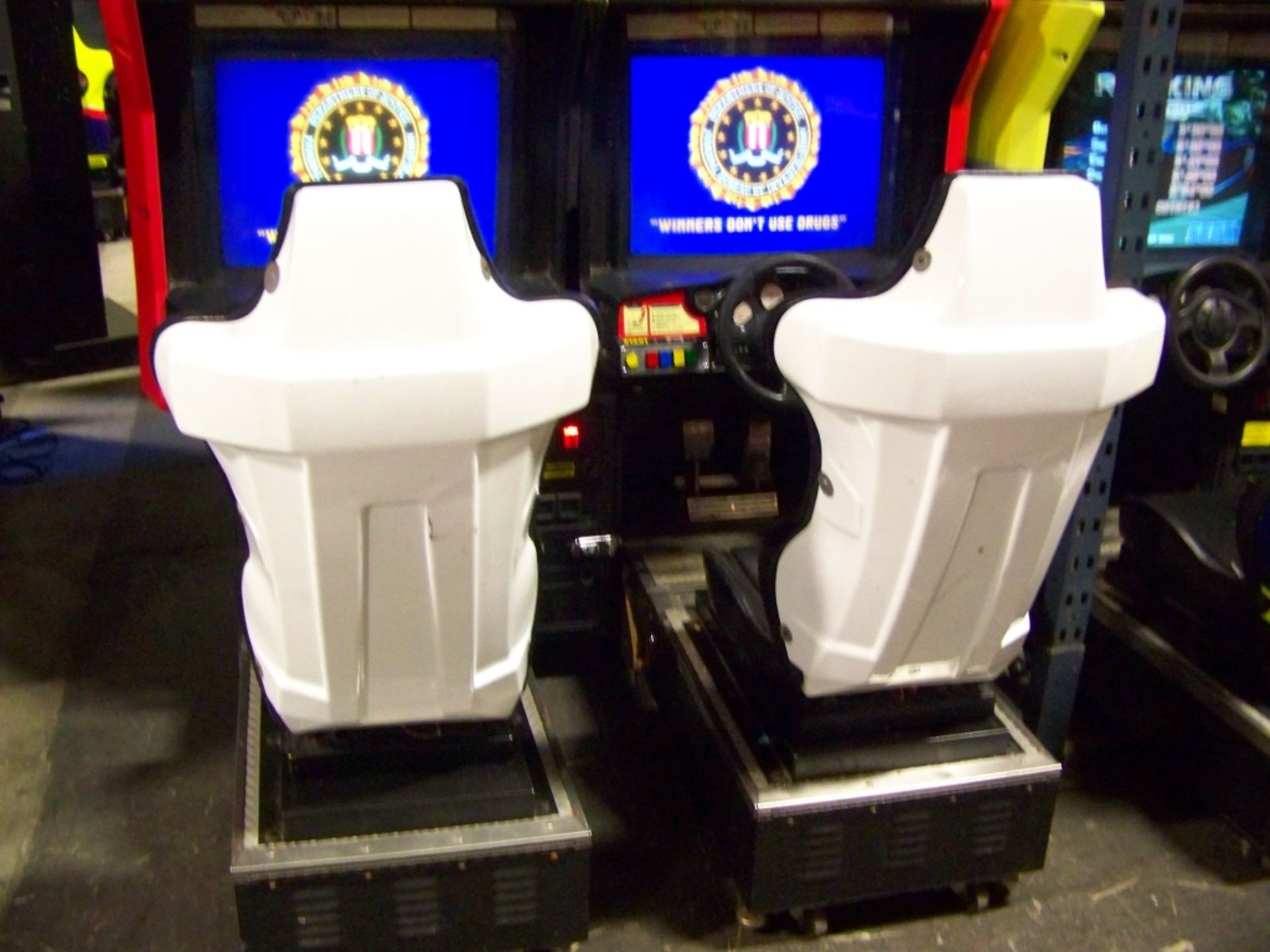 SEGA SUPER GT TWIN RACING ARCADE GAME WHT SEATS - Image 2 of 3