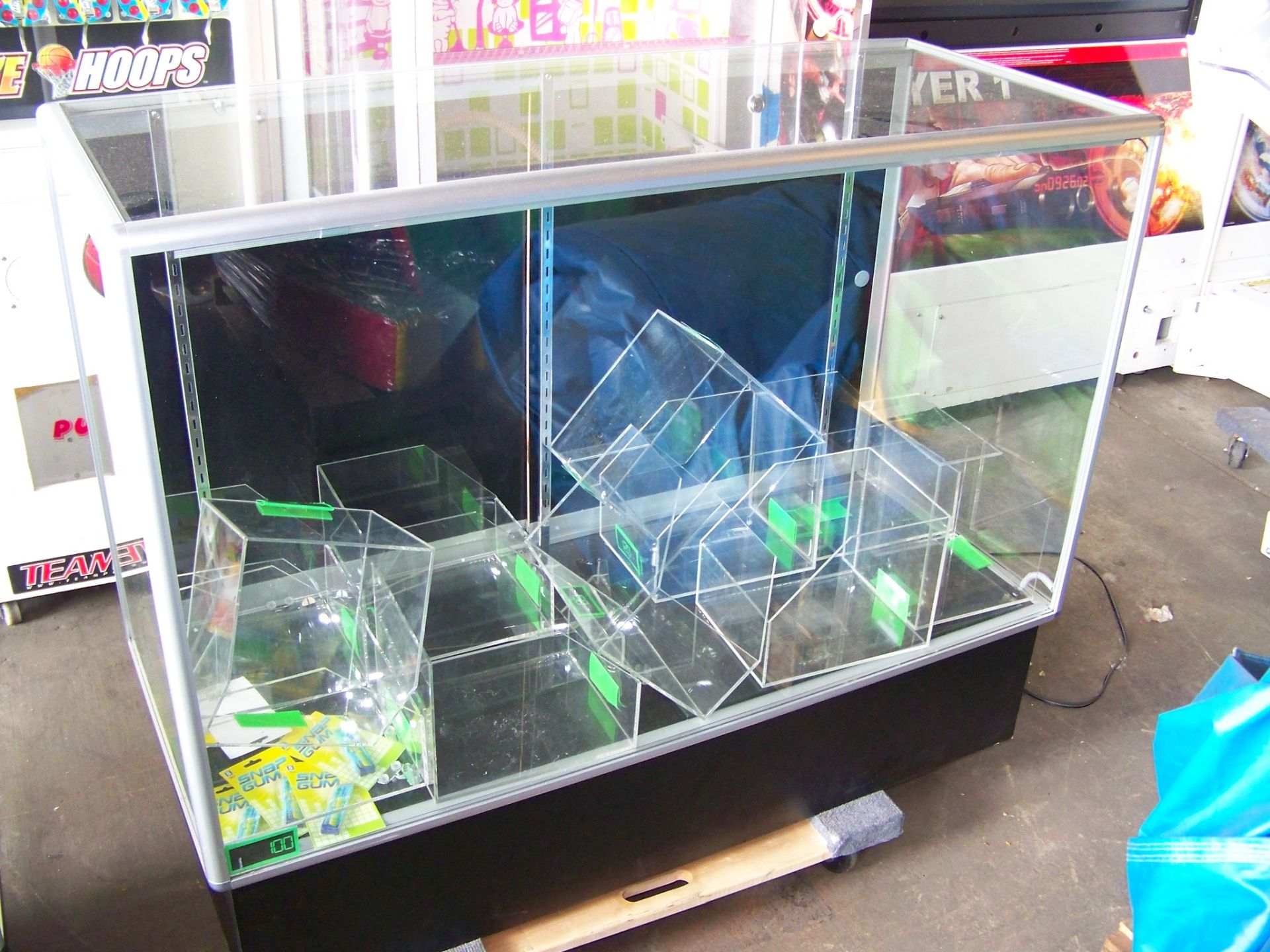 4' DISPLAY CASE REDEMPTION COUNTER W/ LED LIGHTING, DRAWERS AND KEYS