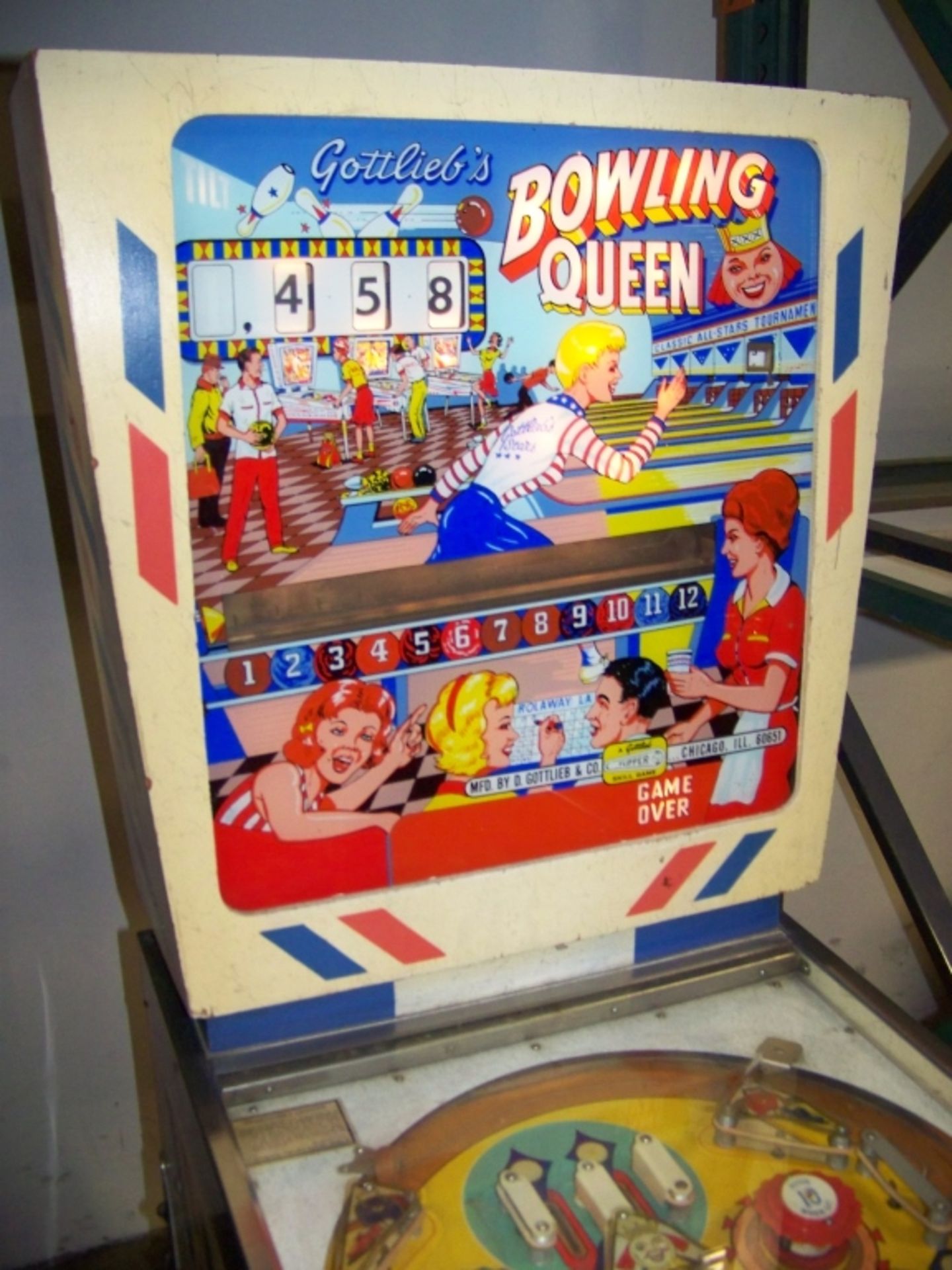 BOWLING QUEEN PINBALL MACHINE 1964 GOTTLIEB - Image 6 of 8