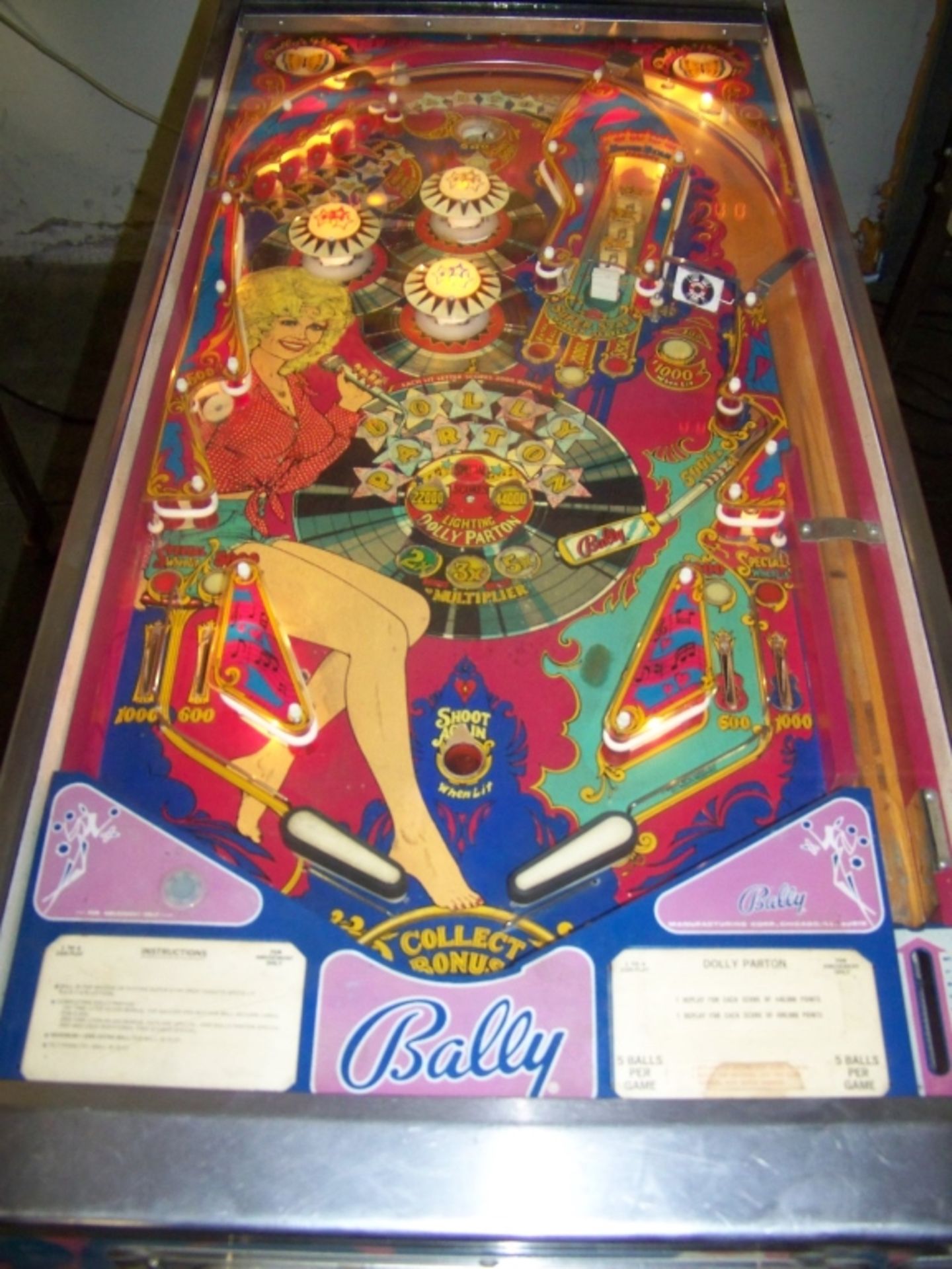 DOLLY PARTON PINBALL MACHINE 1979 BALLY CLASSIC - Image 9 of 10