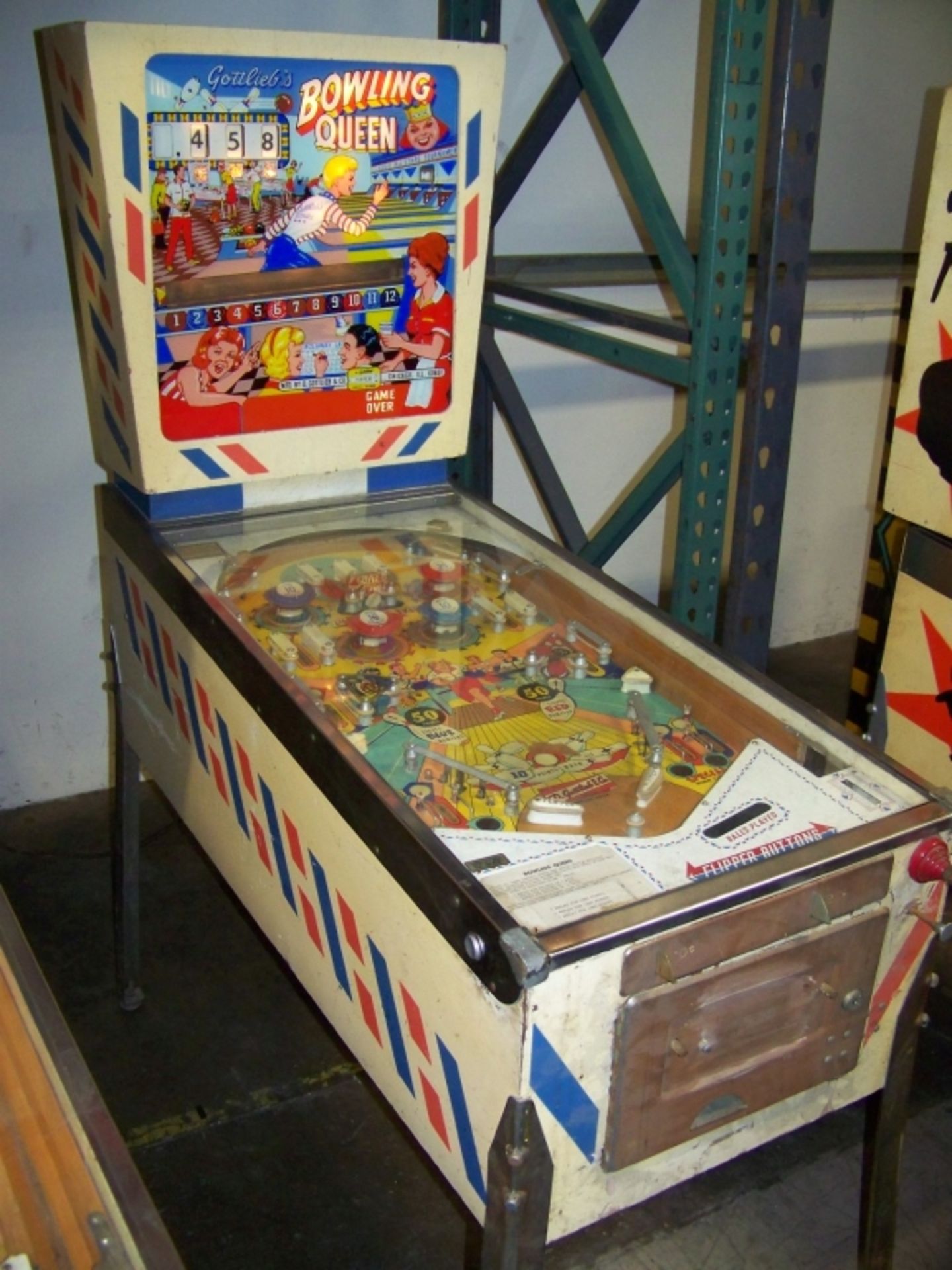 BOWLING QUEEN PINBALL MACHINE 1964 GOTTLIEB