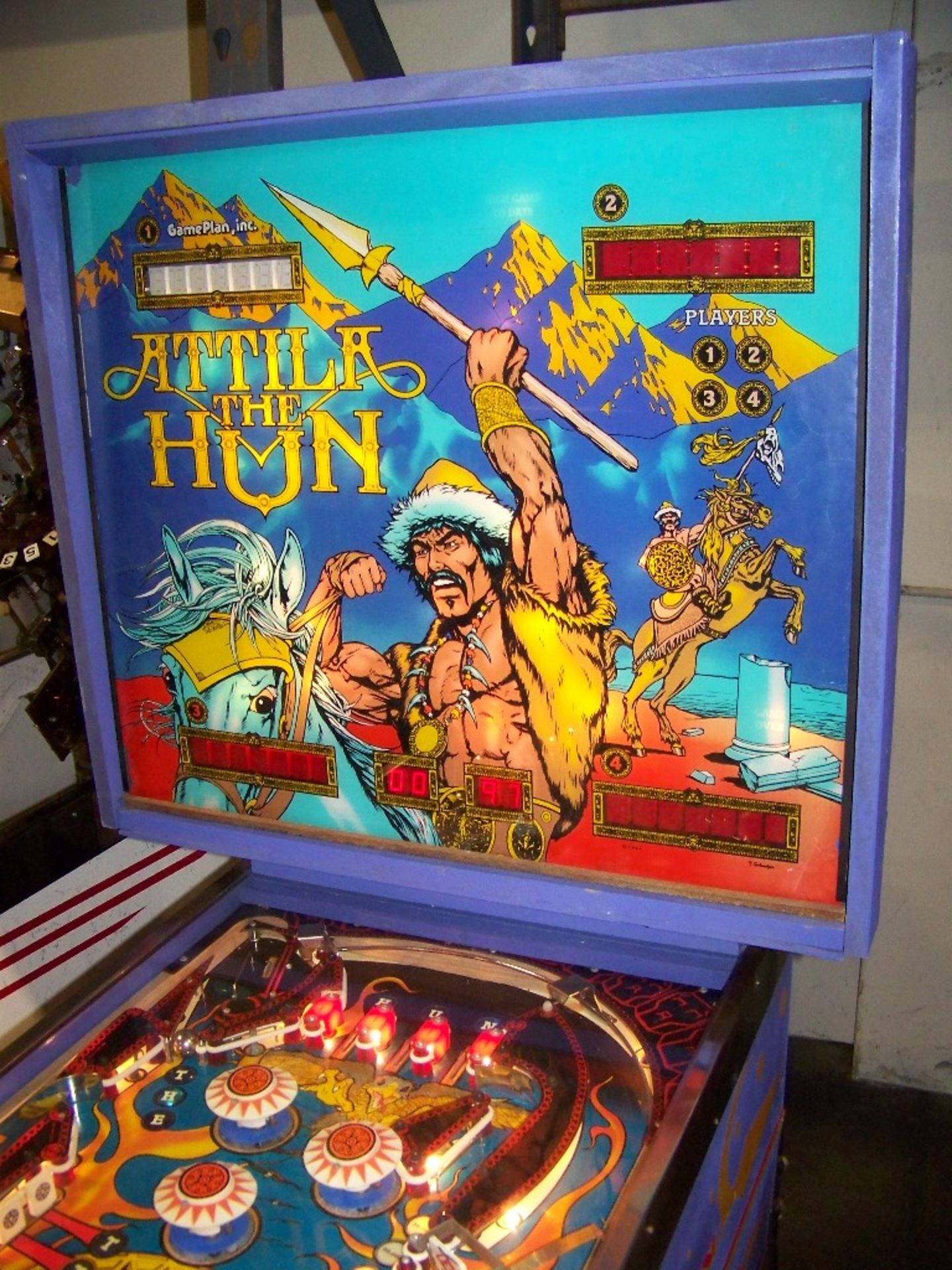 ATTILA THE HUN PINBALL MACHINE 1984 GAME PLAN - Image 8 of 8